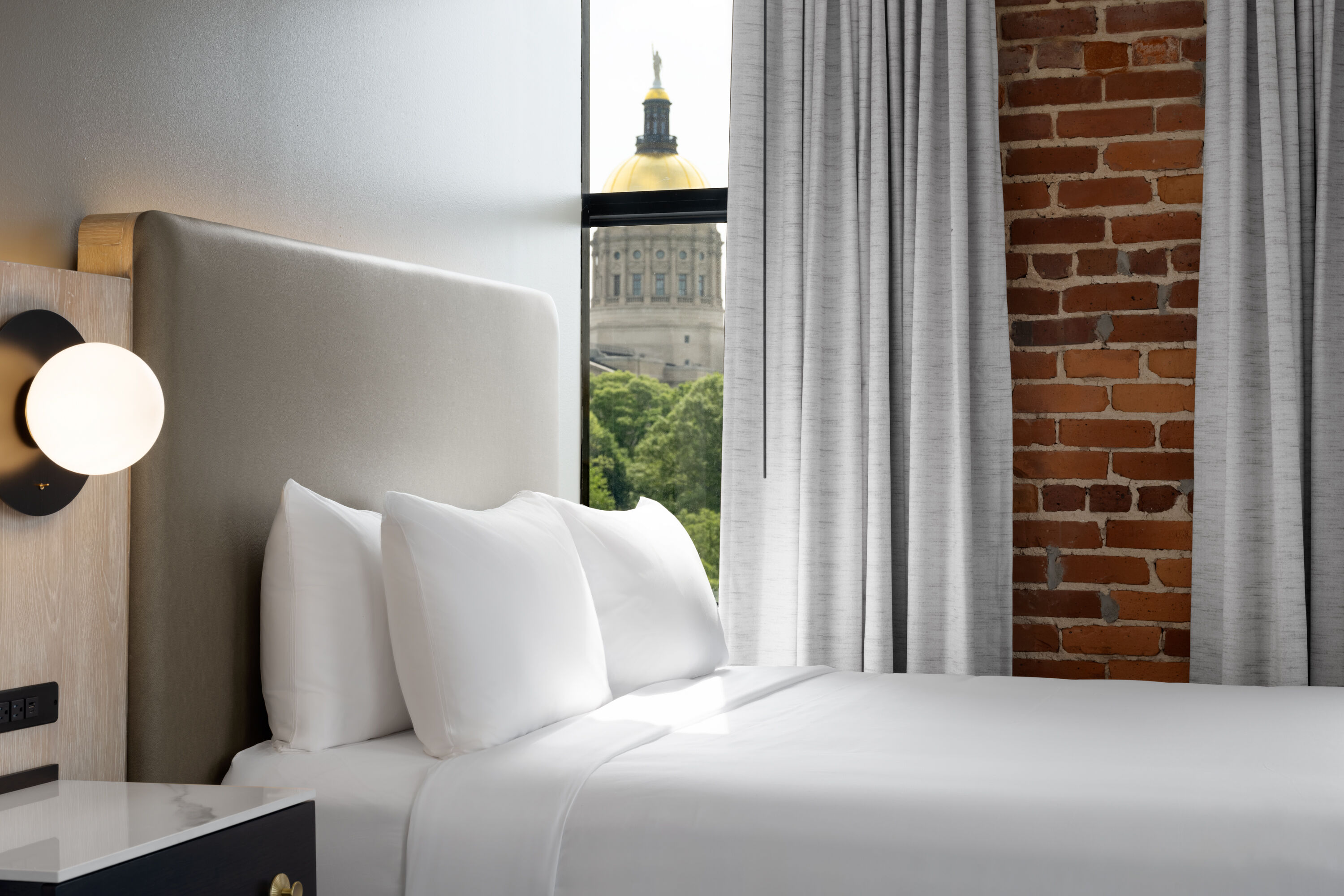 Guest room at the Origin Atlanta, a Wyndham Hotel in Atlanta, Georgia