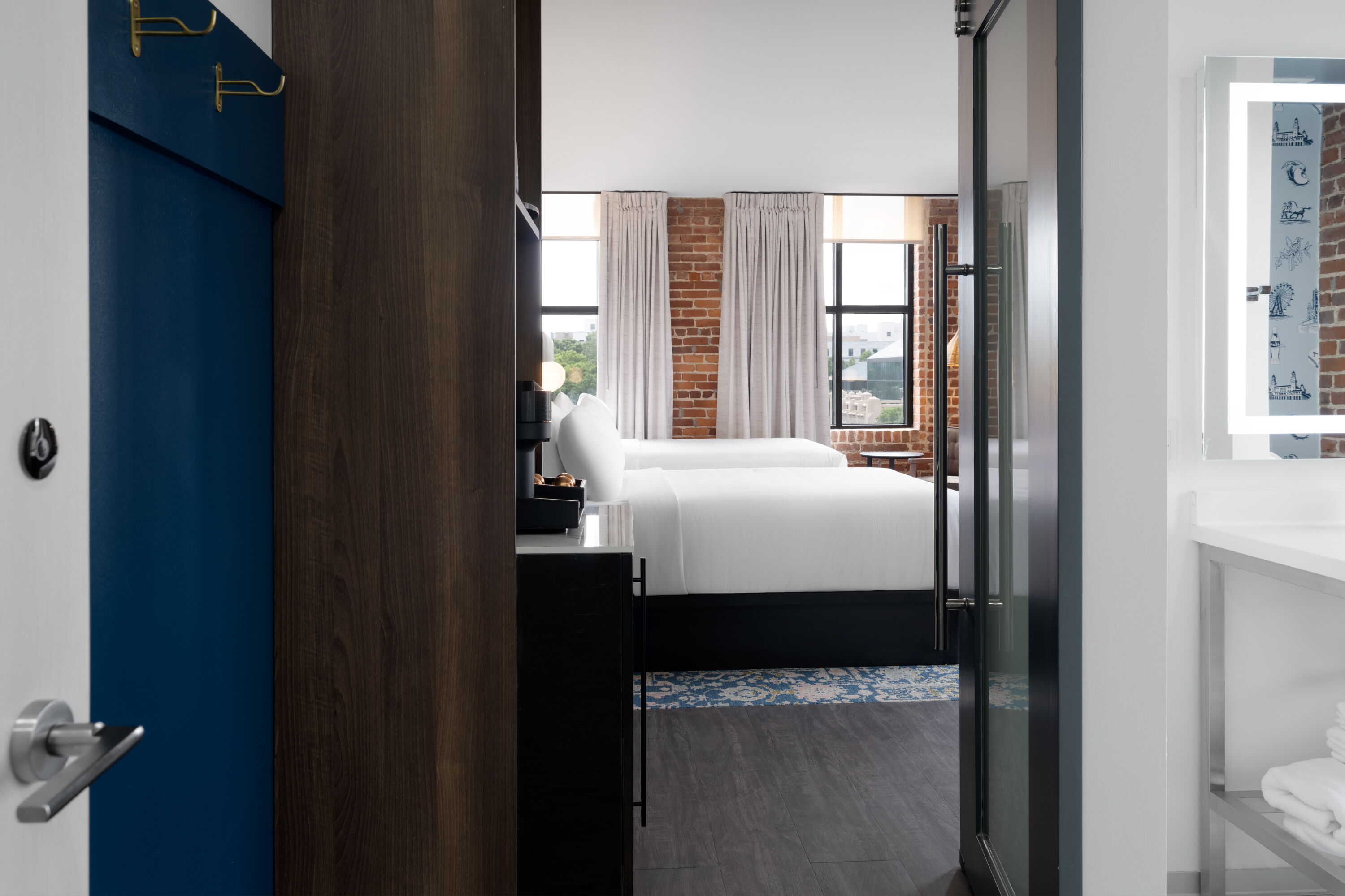 Guest room at the Origin Atlanta, a Wyndham Hotel in Atlanta, Georgia