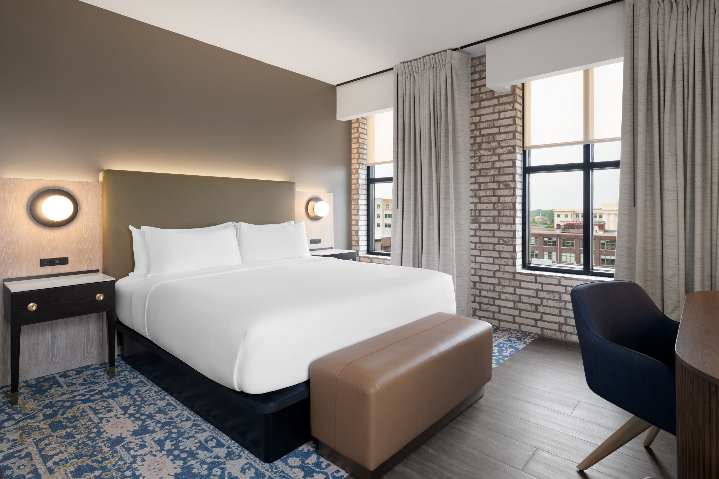 Guest room at the Origin Atlanta, a Wyndham Hotel in Atlanta, Georgia