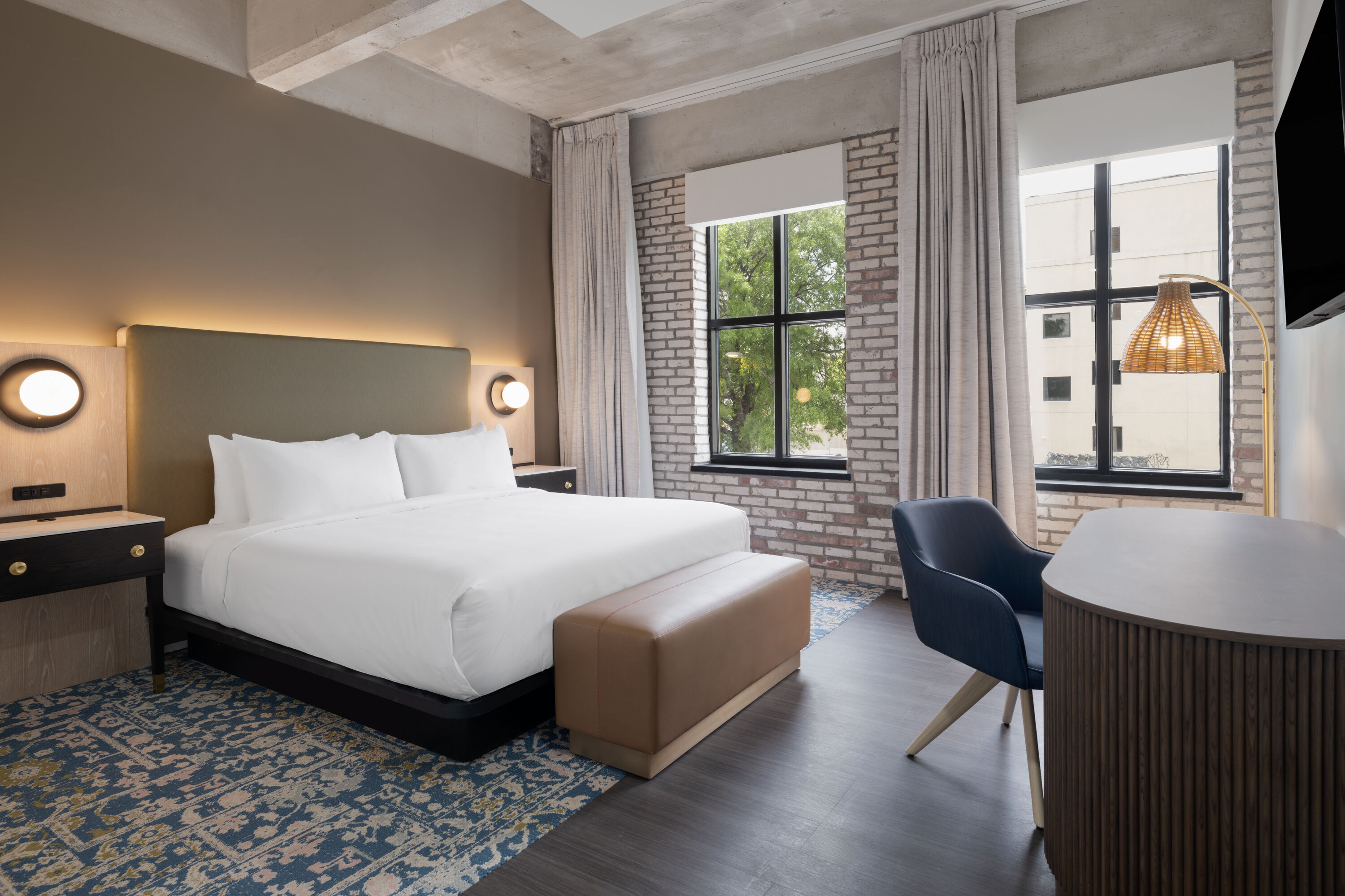 Guest room at the Origin Atlanta, a Wyndham Hotel in Atlanta, Georgia