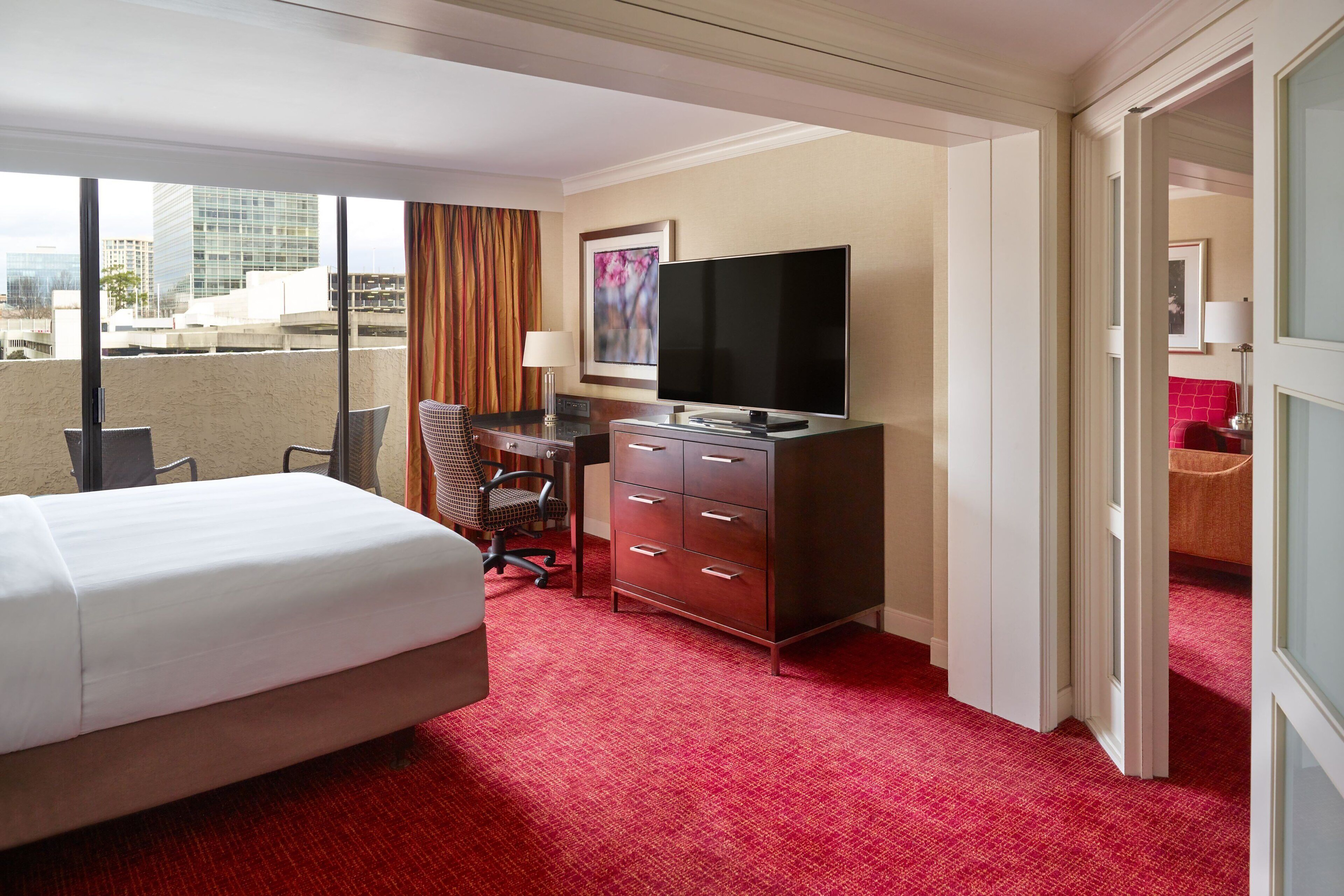 Guest room at the Wyndham Atlanta Buckhead Hotel & Conference Center in Atlanta, Georgia