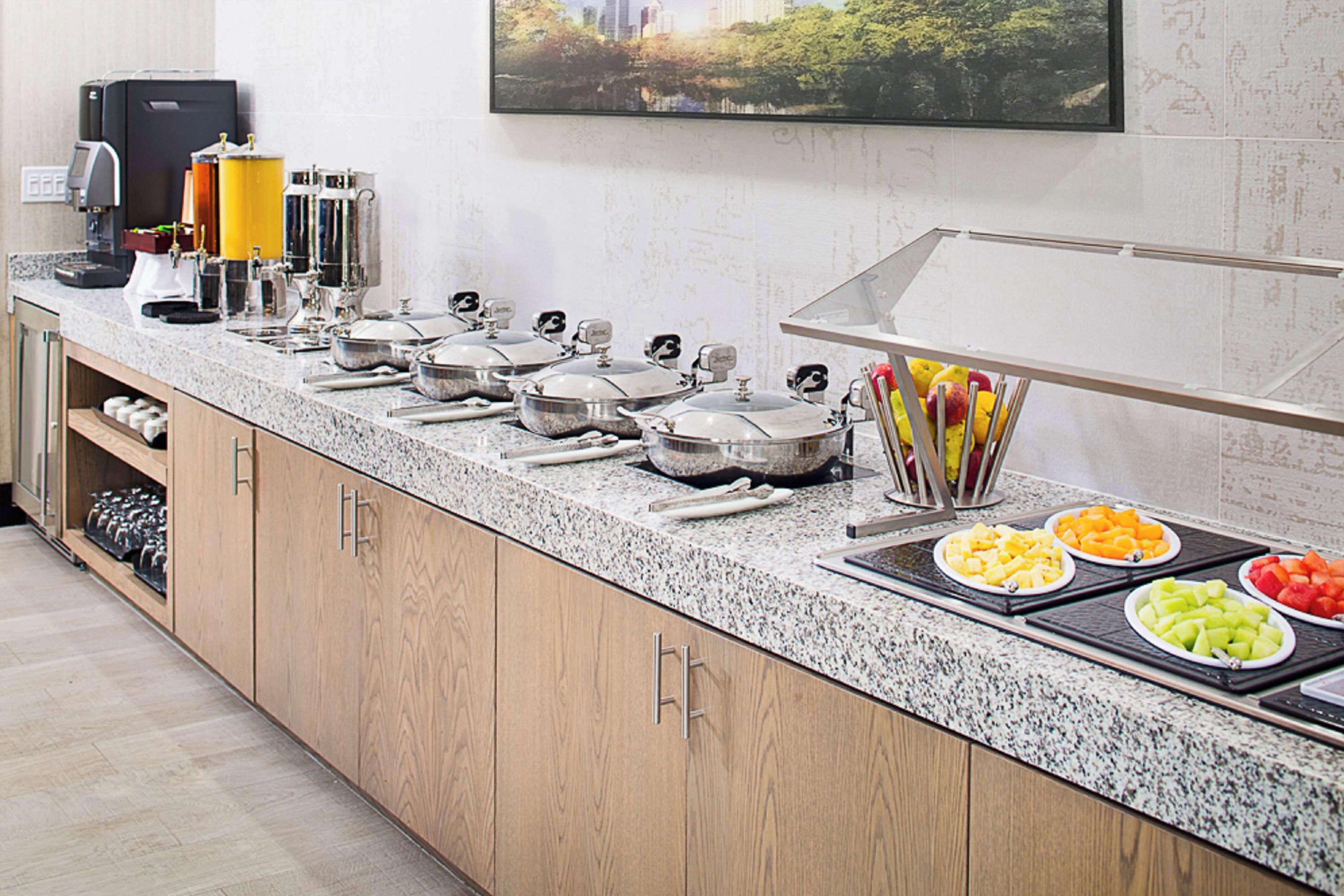 Wyndham Atlanta Perimeter restaurant breakfast area close up in Atlanta, Georgia