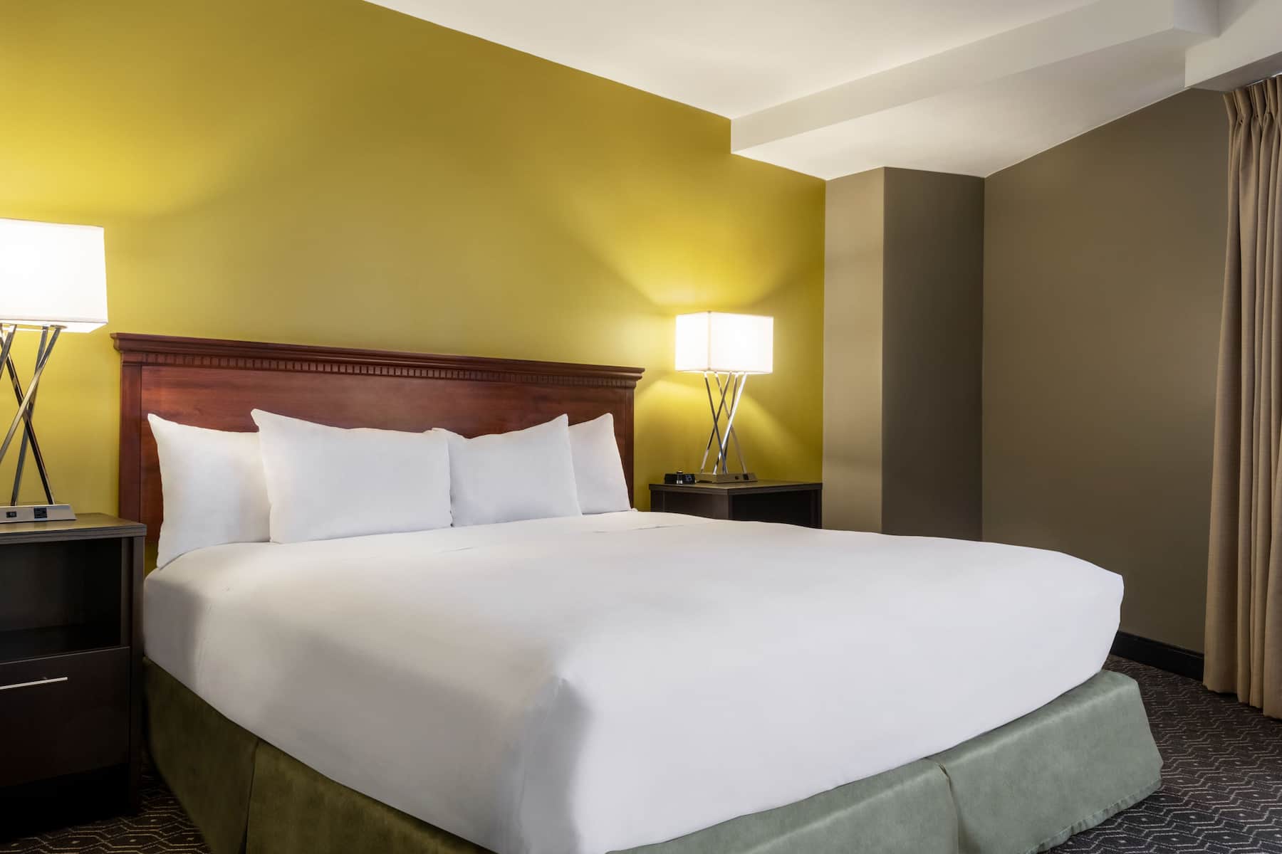 Guest room at the Wyndham Springfield City Centre in Springfield, Illinois
