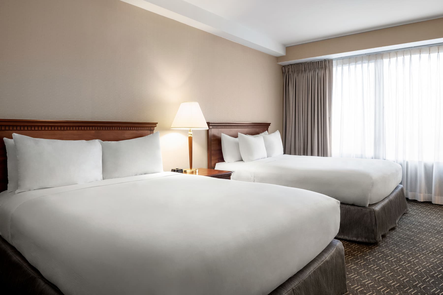 Guest room at the Wyndham Springfield City Centre in Springfield, Illinois