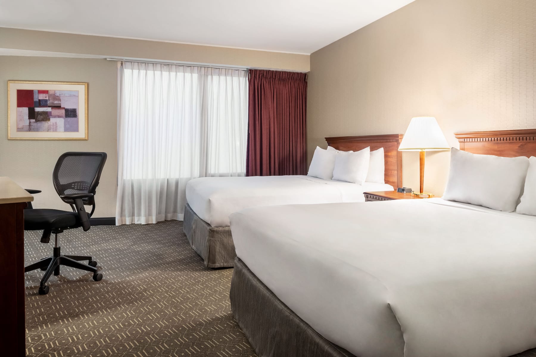 Guest room at the Wyndham Springfield City Centre in Springfield, Illinois