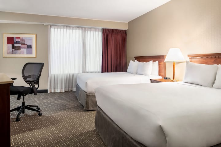 Guest room at the Wyndham Springfield City Centre in Springfield, Illinois