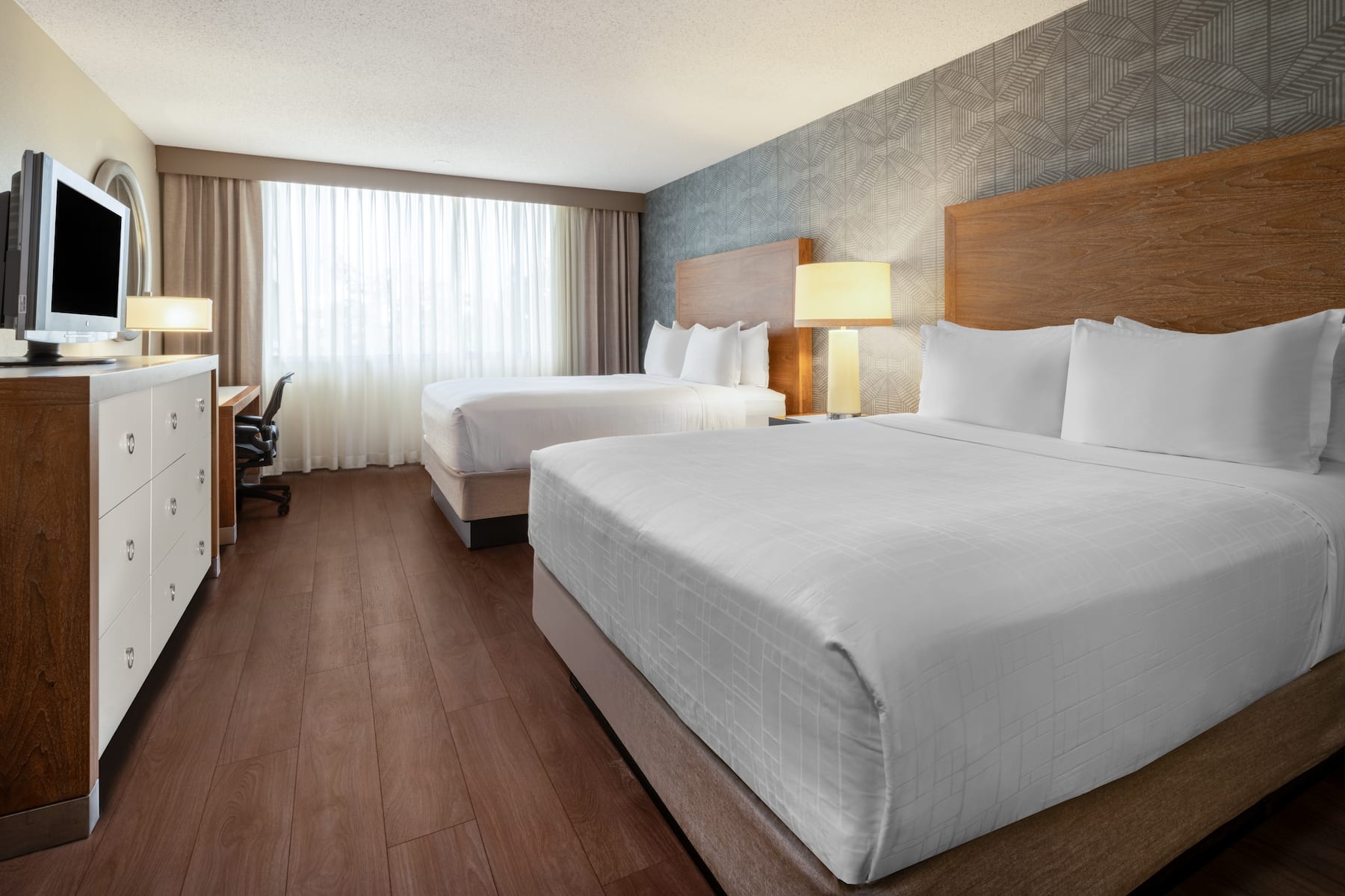Guest room at the Wyndham Indianapolis Airport in Indianapolis, Indiana
