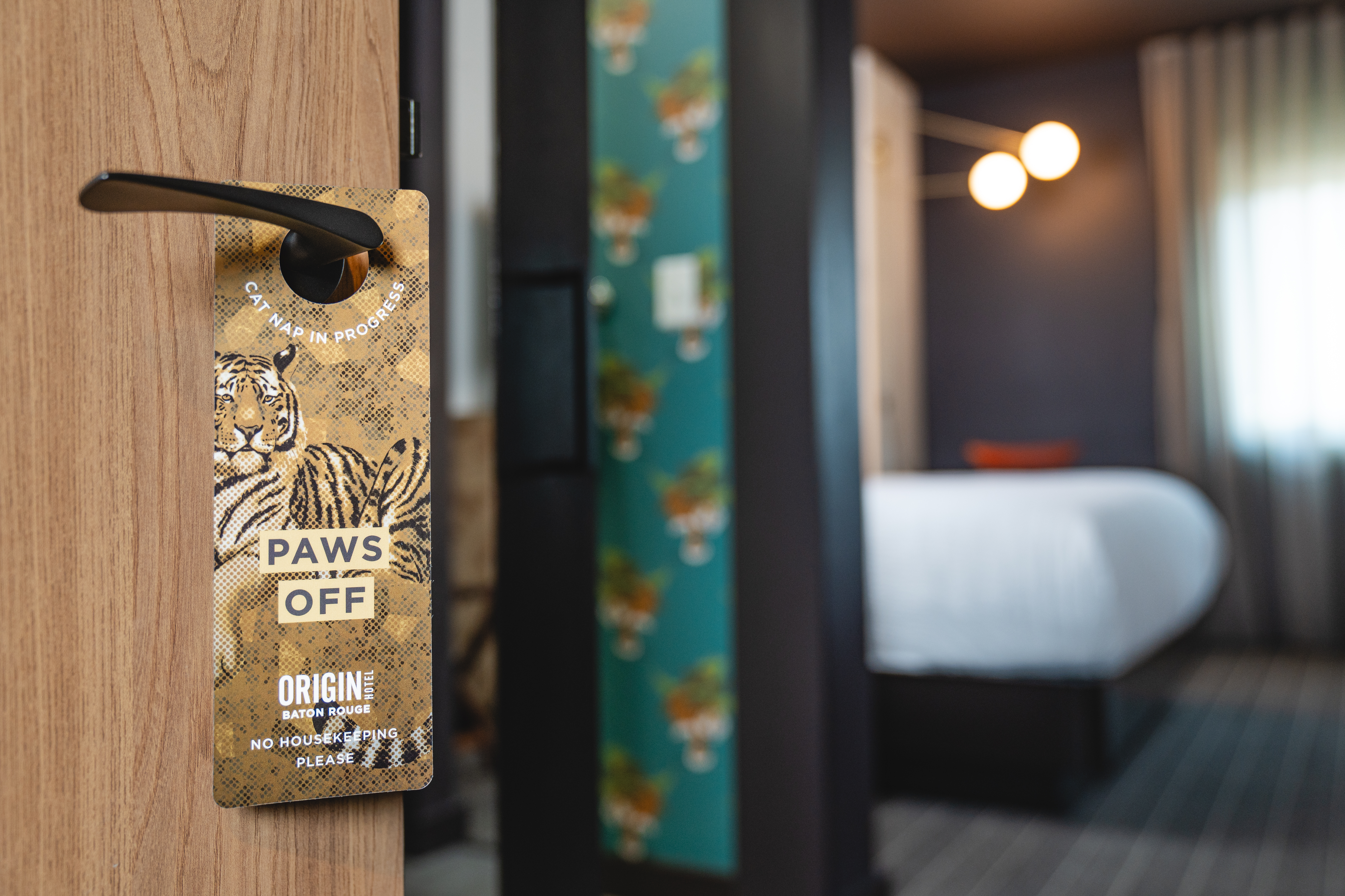 Guest room at the Origin Baton Rouge, a Wyndham Hotel in Baton Rouge, Louisiana