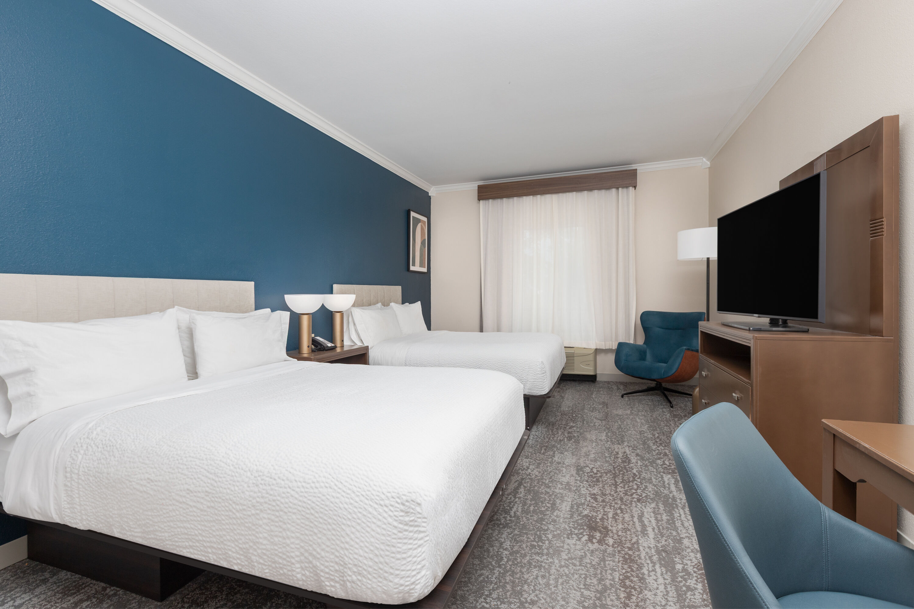 Guest room at the Wyndham Lake Charles in Lake Charles, Louisiana