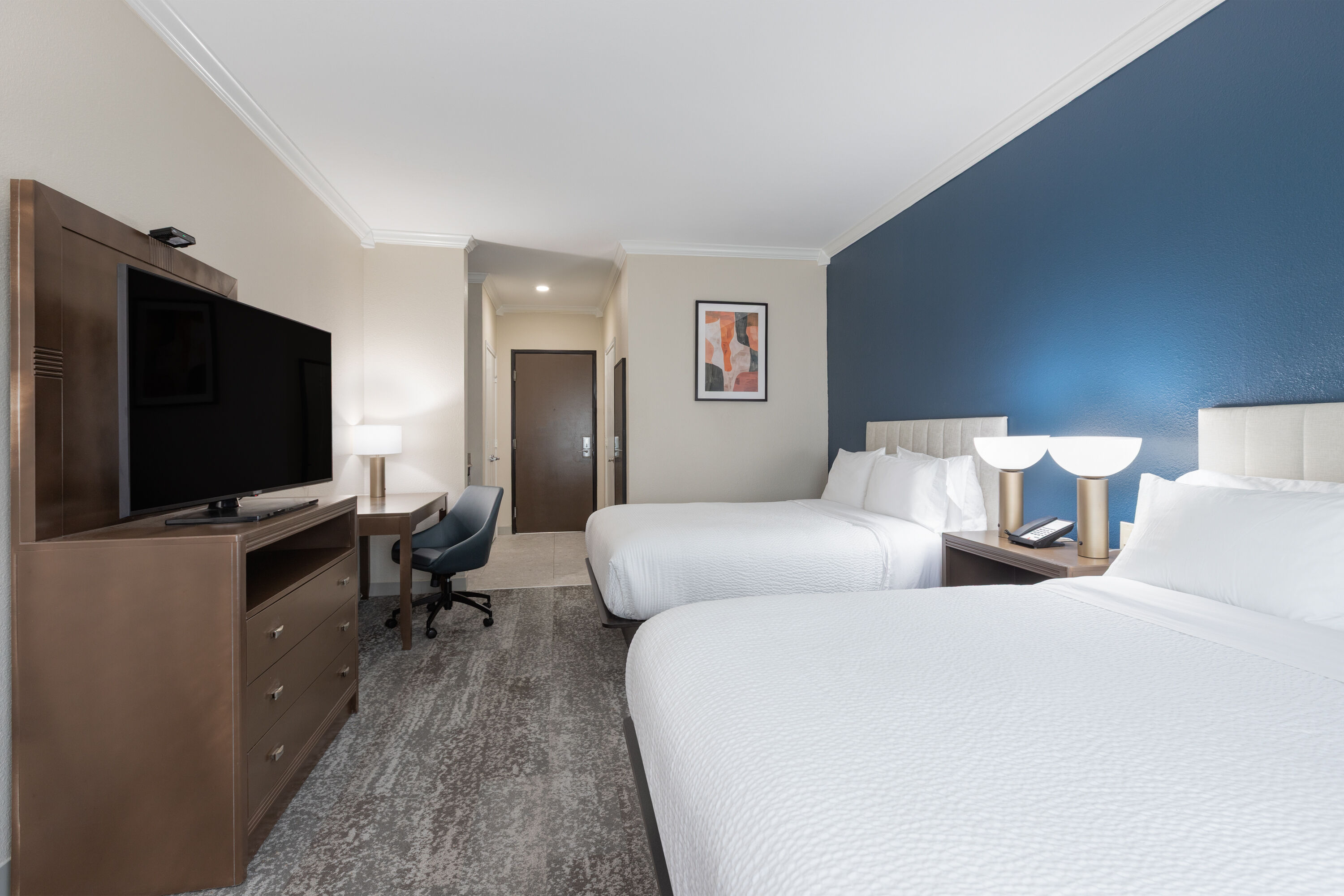 Guest room at the Wyndham Lake Charles in Lake Charles, Louisiana