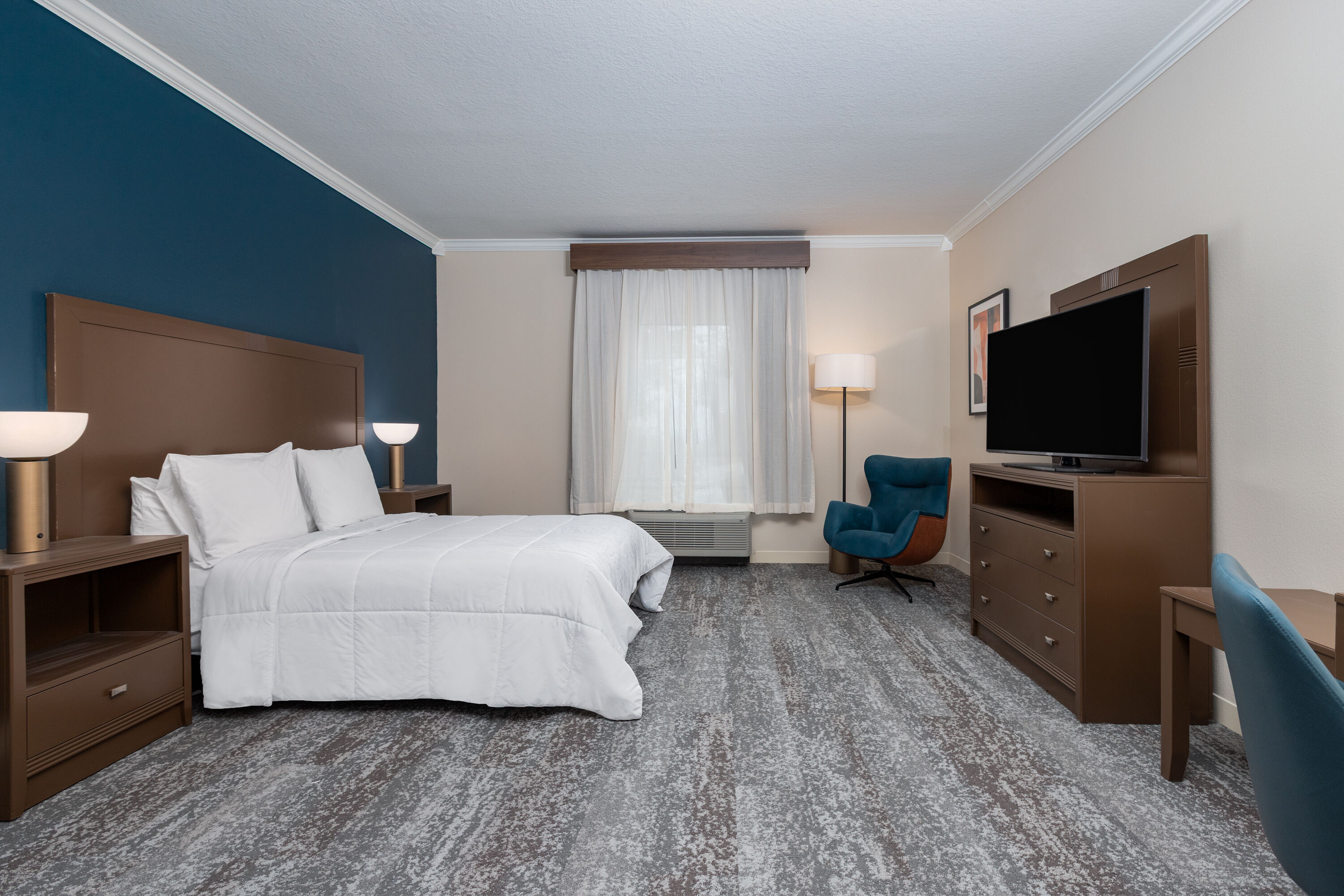 Guest room at the Wyndham Lake Charles in Lake Charles, Louisiana