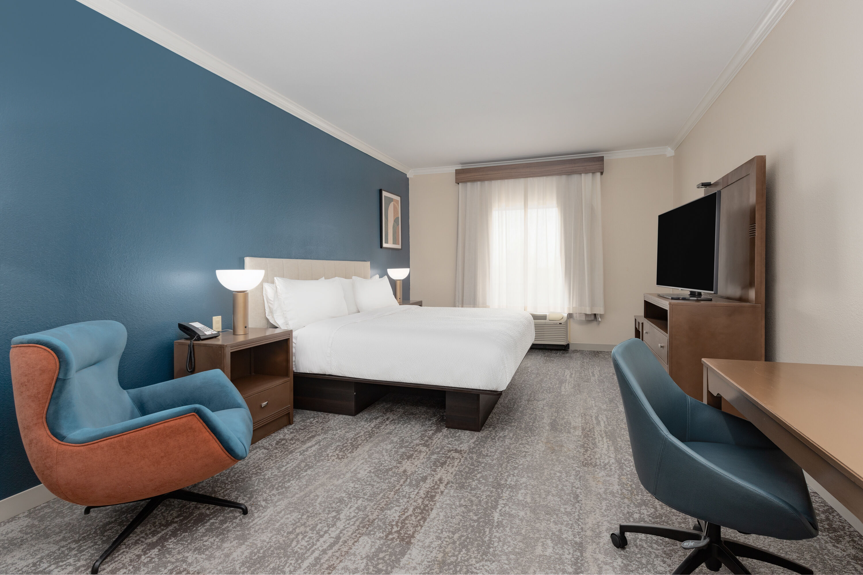 Guest room at the Wyndham Lake Charles in Lake Charles, Louisiana