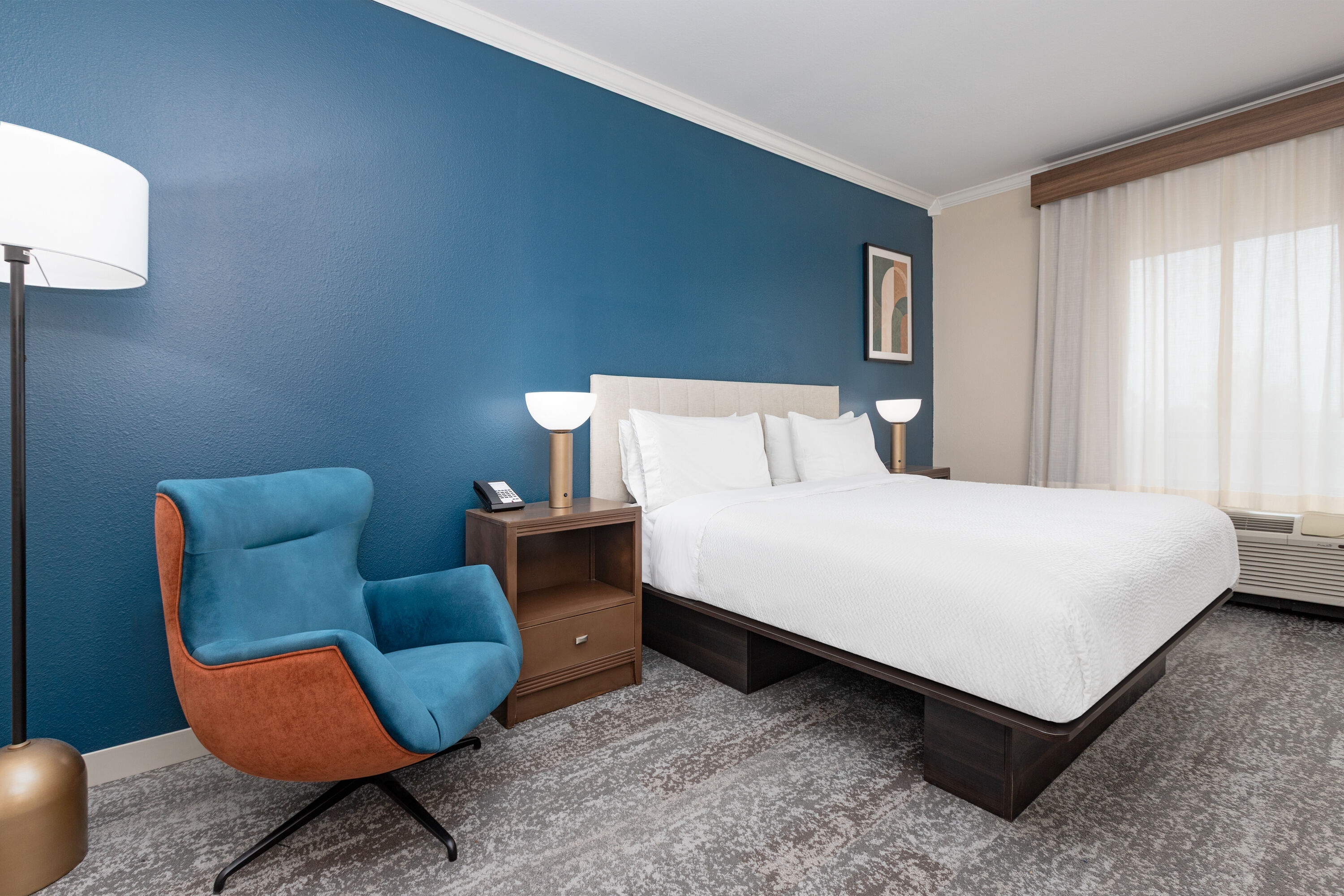 Guest room at the Wyndham Lake Charles in Lake Charles, Louisiana