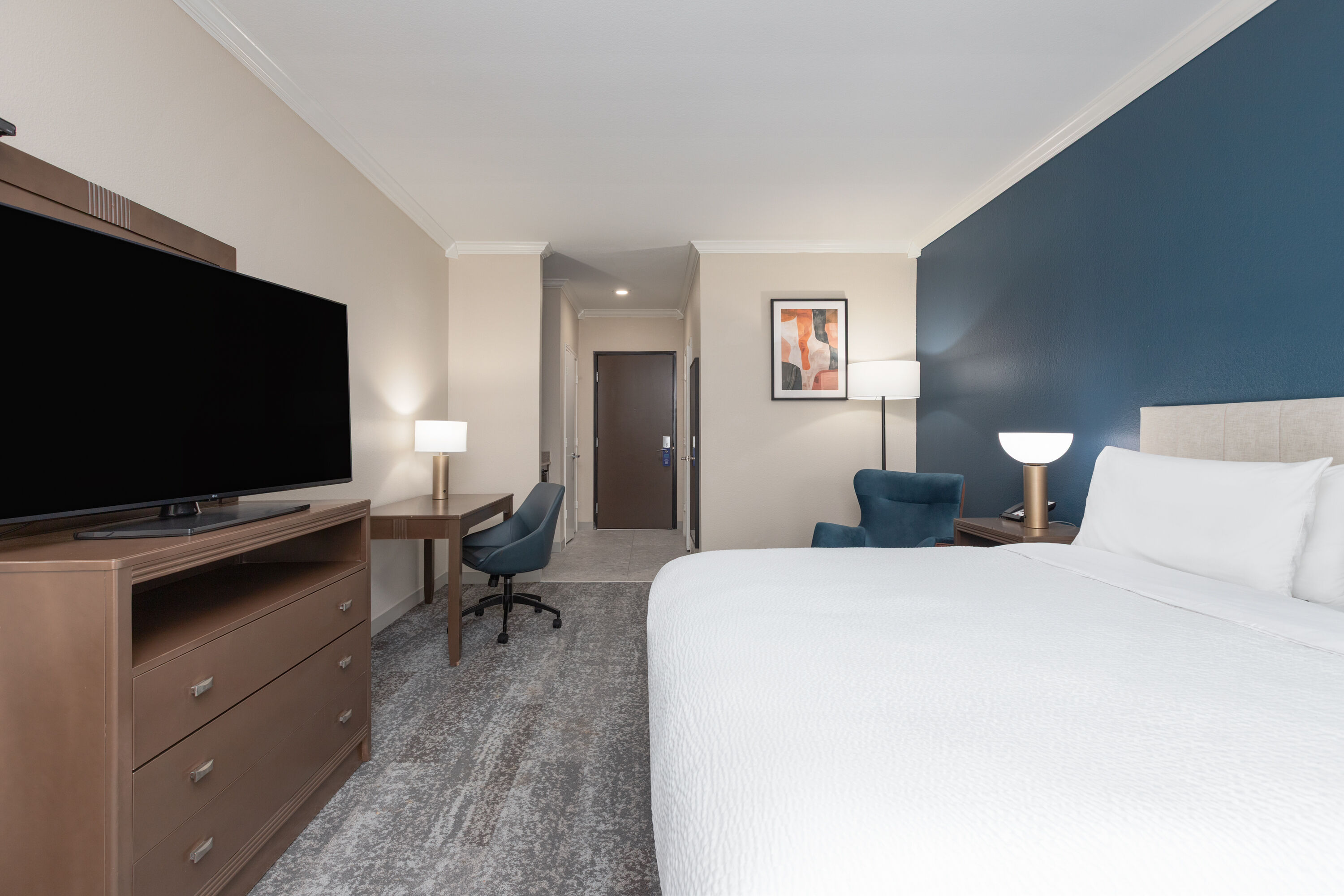 Guest room at the Wyndham Lake Charles in Lake Charles, Louisiana