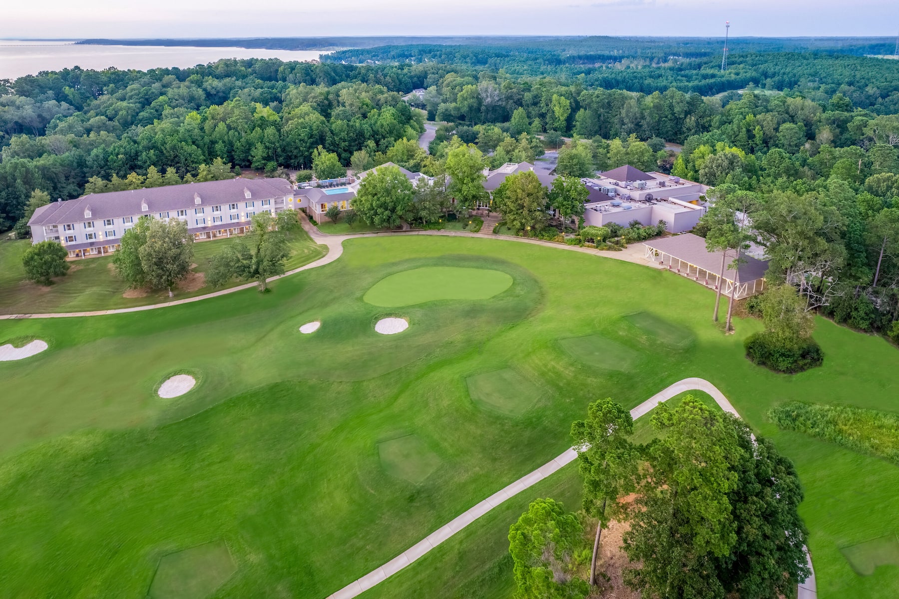 Aerial View of Cypress Bend Resort, a Wyndham Hotel hotel in Many, Louisiana