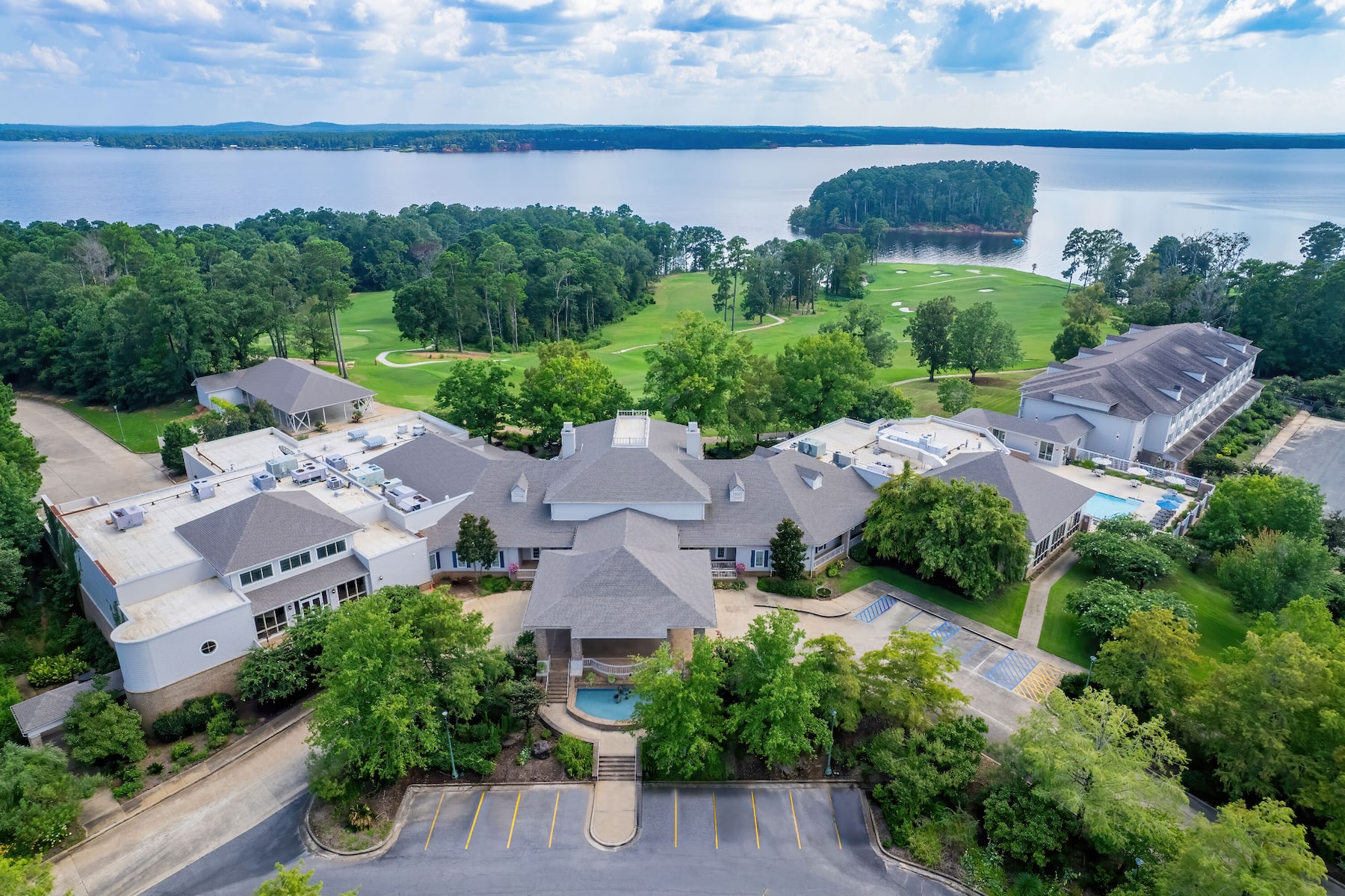 Aerial View of Cypress Bend Resort, a Wyndham Hotel hotel in Many, Louisiana