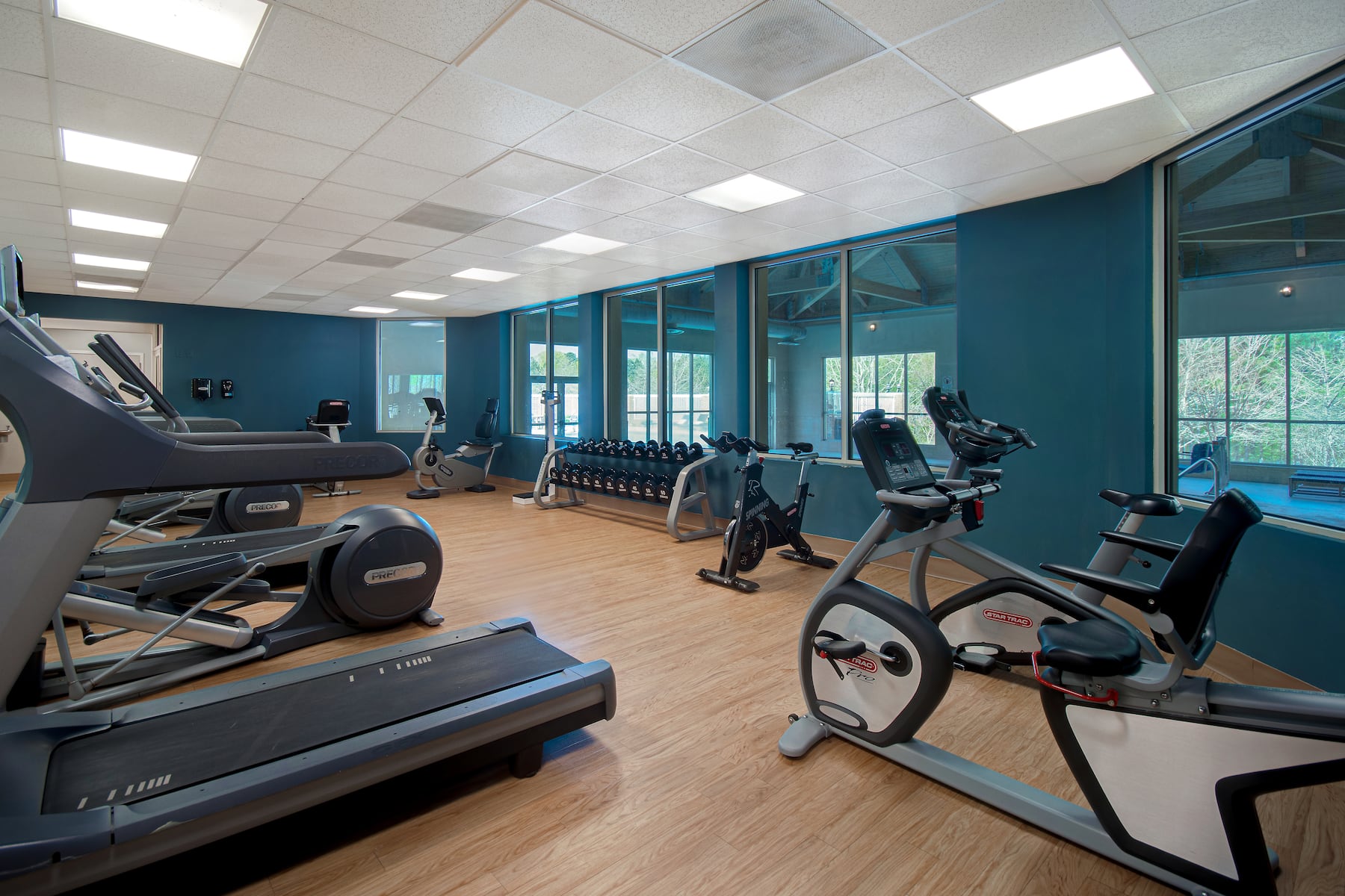Fitness room at Cypress Bend Resort, a Wyndham Hotel in Many, Louisiana