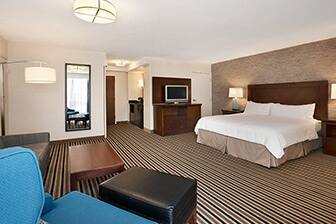 Guest room at the Wyndham Boston Beacon Hill in Boston, Massachusetts