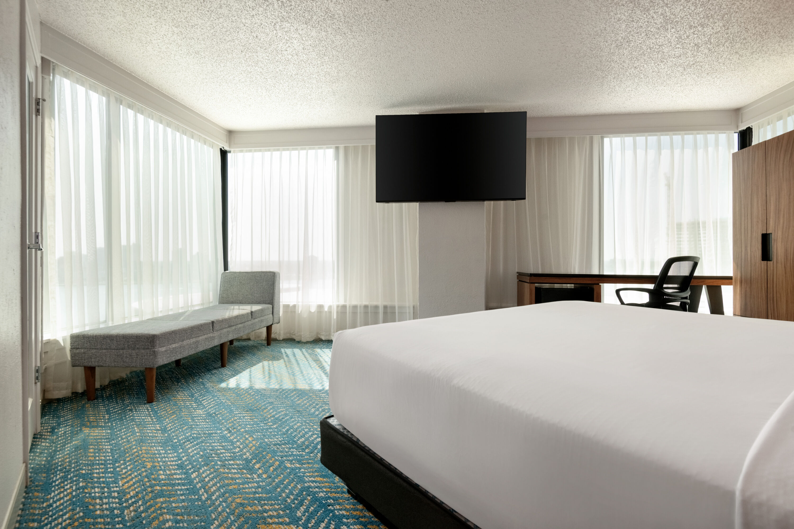 Guest room at the Fort Pontchartrain Detroit, a Wyndham Hotel in Detroit, Michigan