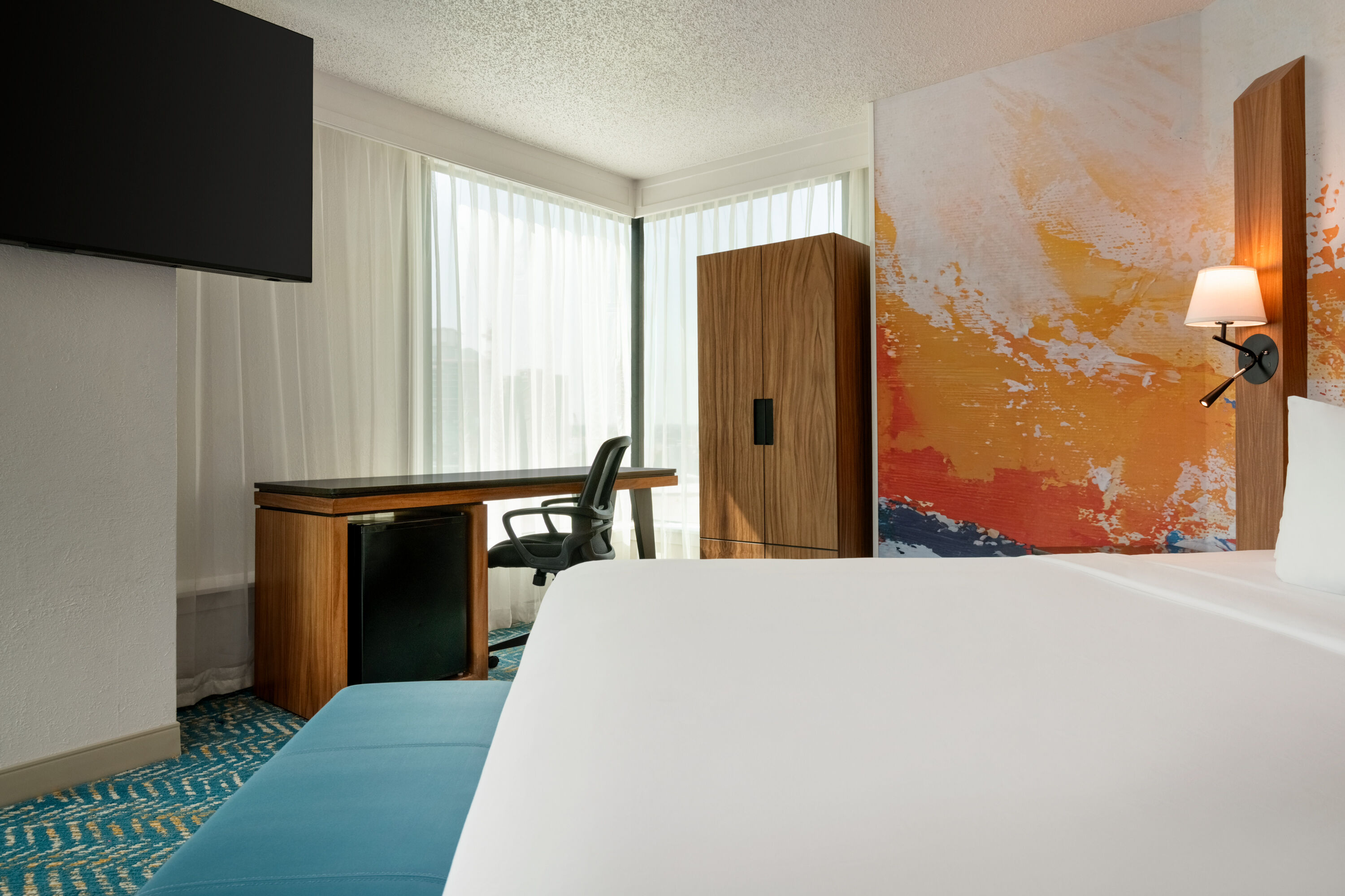 Guest room at the Fort Pontchartrain Detroit, a Wyndham Hotel in Detroit, Michigan