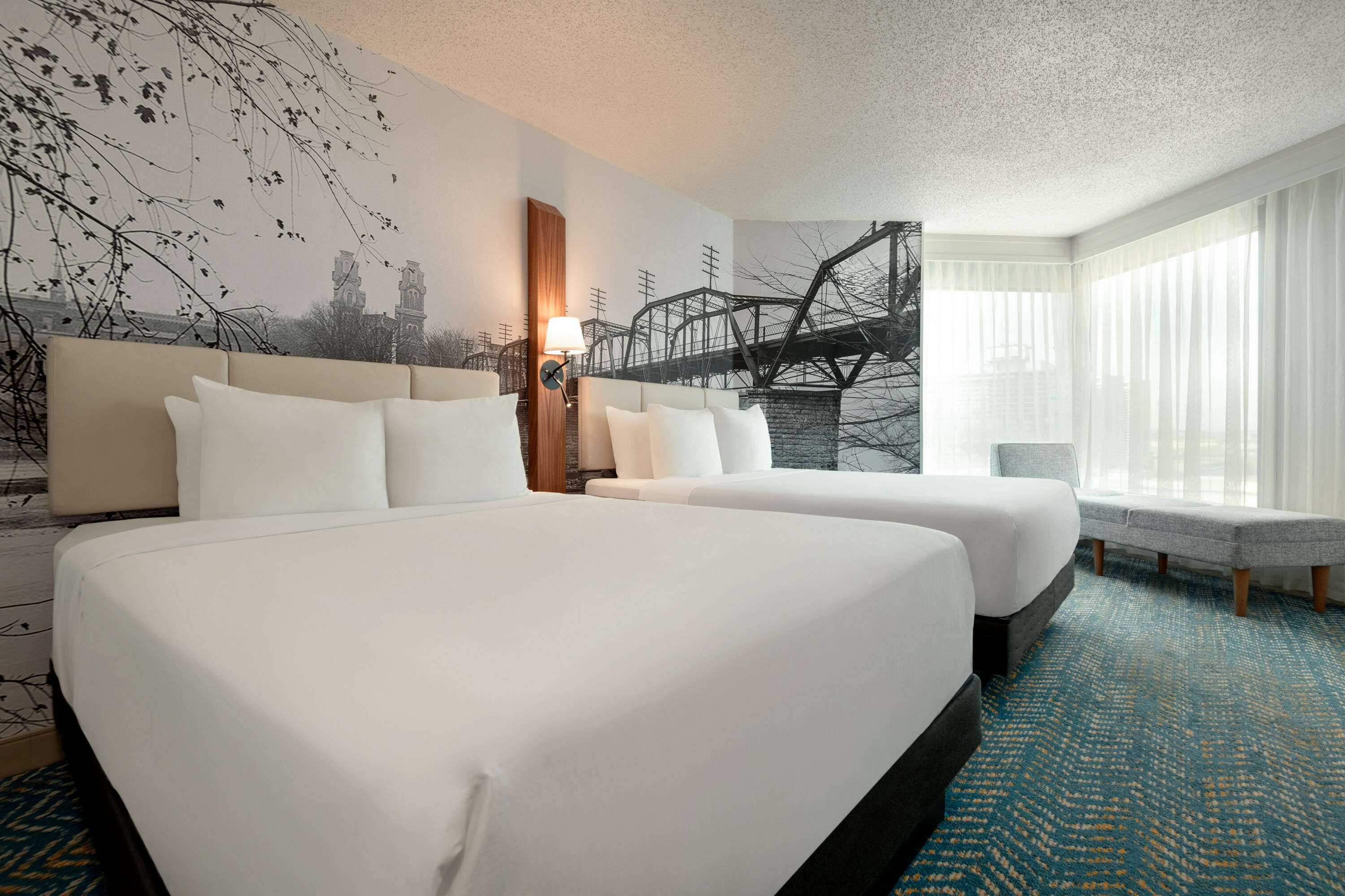 Guest room at the Fort Pontchartrain Detroit, a Wyndham Hotel in Detroit, Michigan
