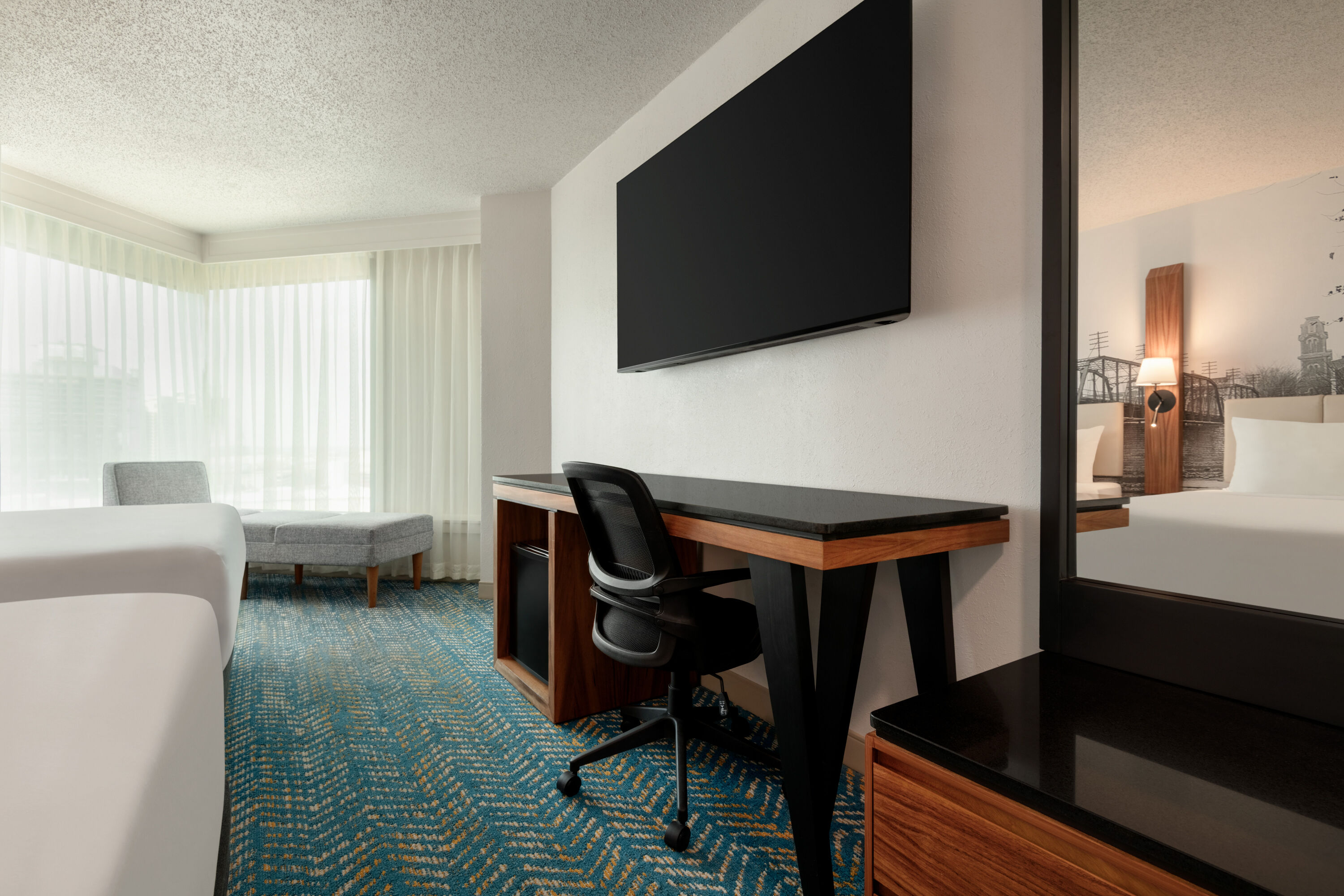 Guest room at the Fort Pontchartrain Detroit, a Wyndham Hotel in Detroit, Michigan