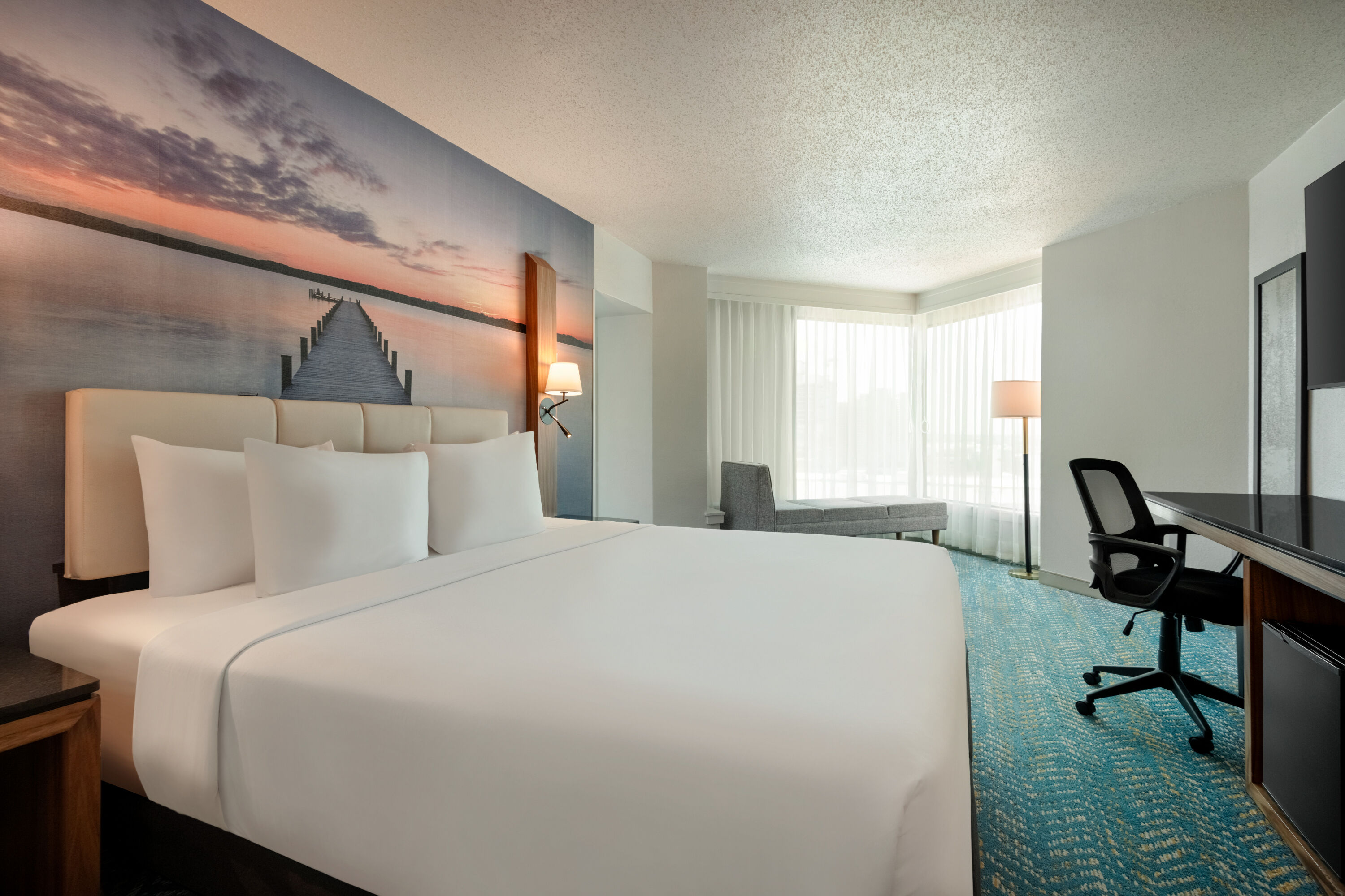 Guest room at the Fort Pontchartrain Detroit, a Wyndham Hotel in Detroit, Michigan