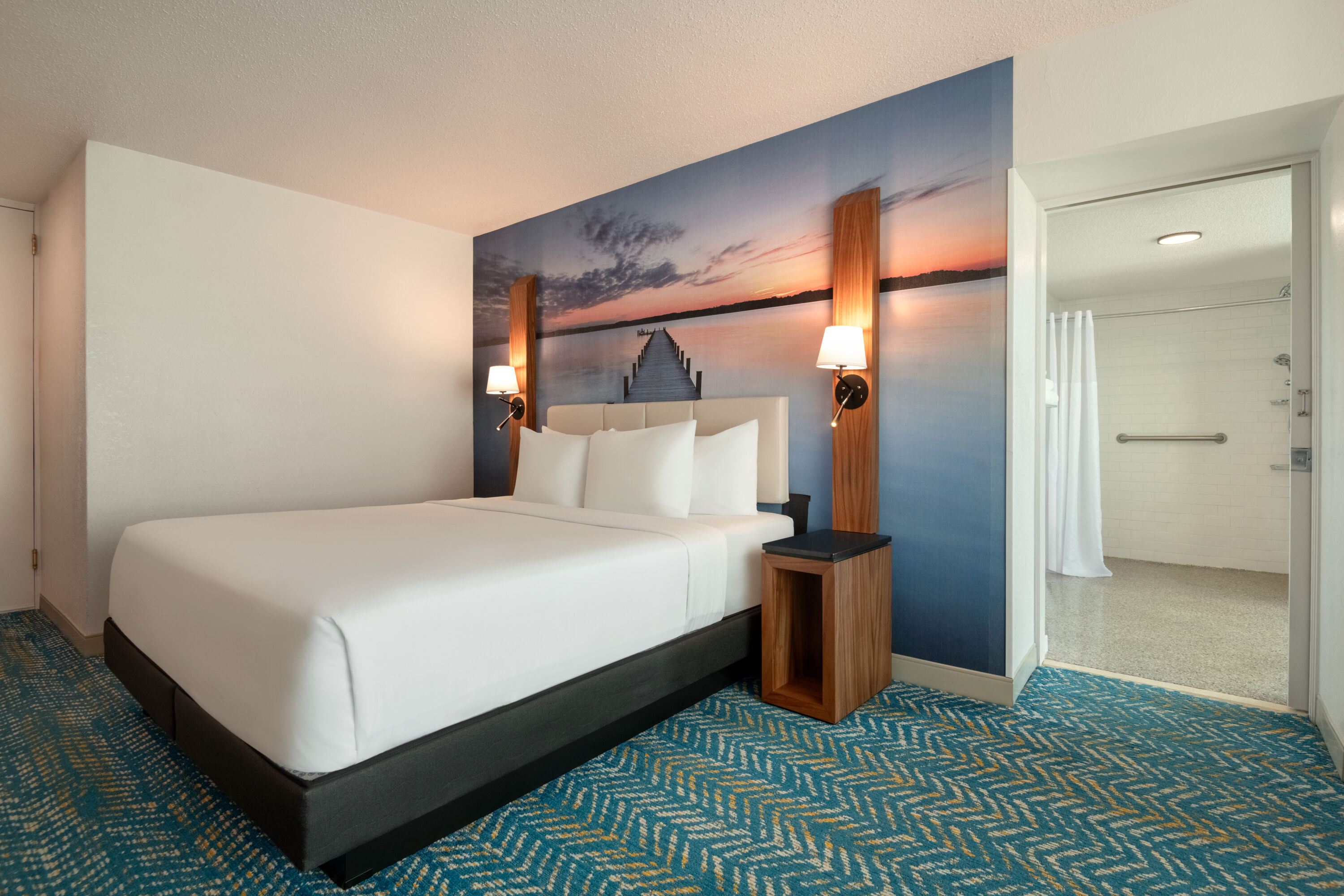 Guest room at the Fort Pontchartrain Detroit, a Wyndham Hotel in Detroit, Michigan