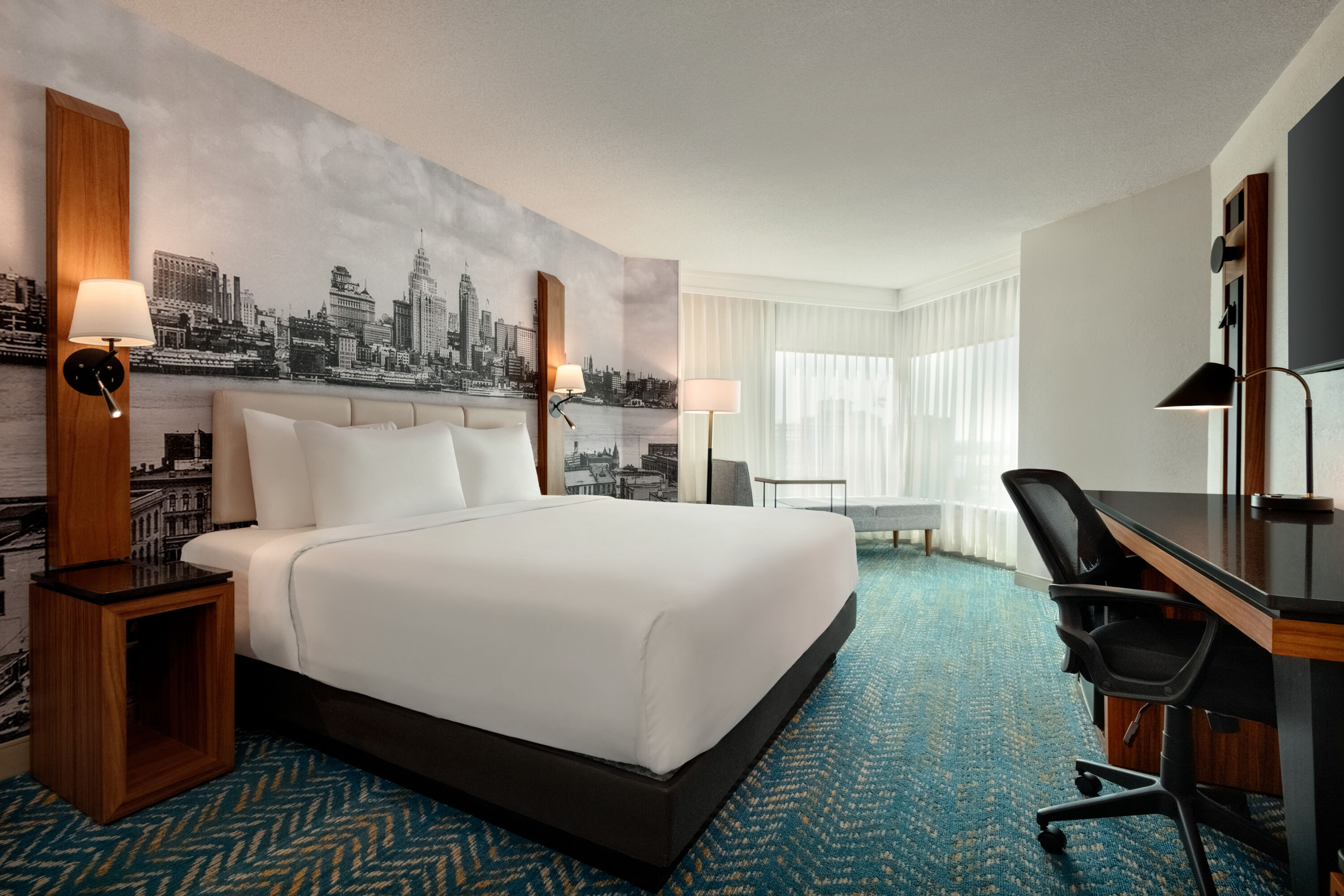 Guest room feature at the Fort Pontchartrain Detroit, a Wyndham Hotel in Detroit, Michigan