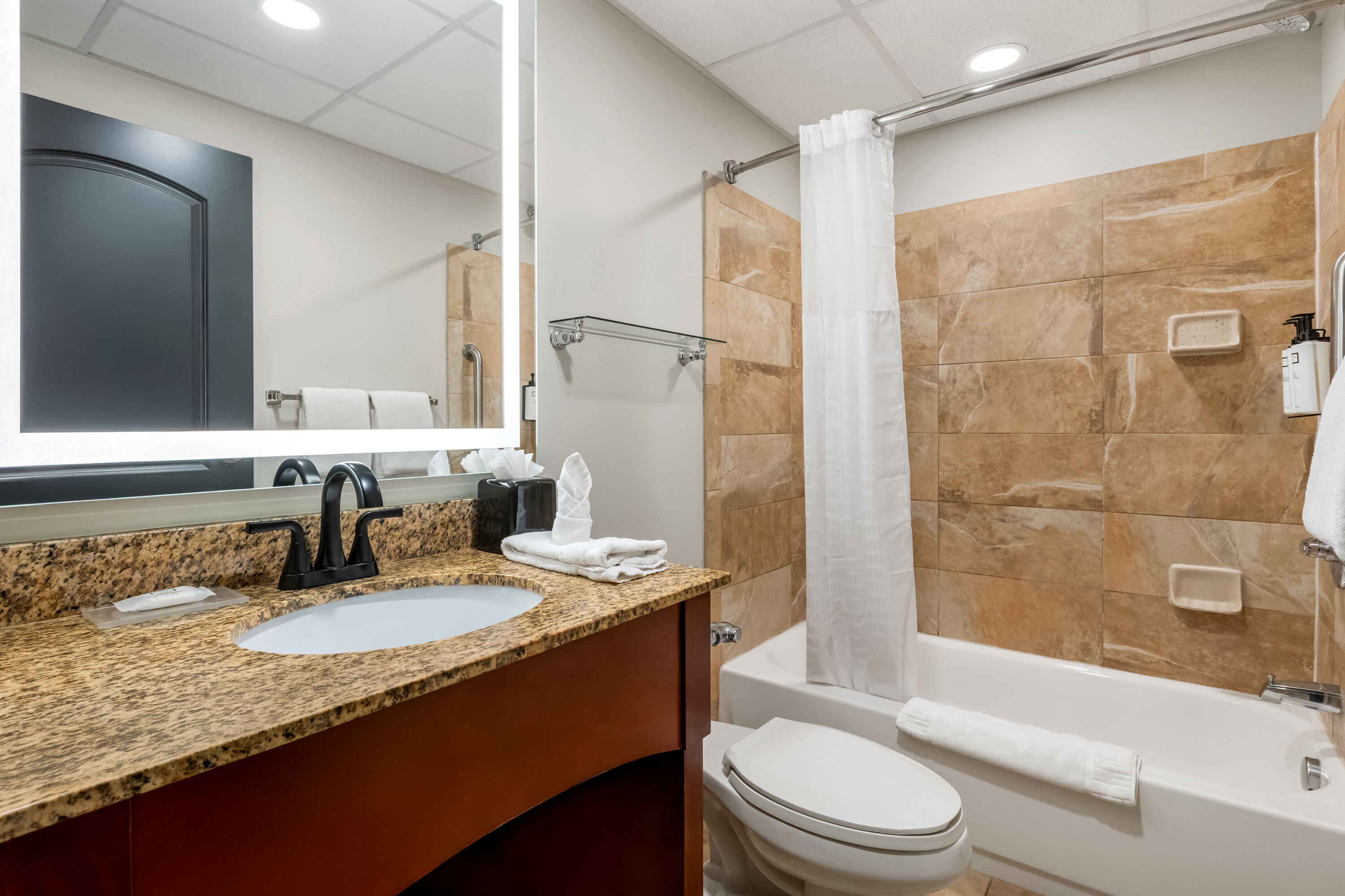 Guest room bath at the Wyndham Bloomington - Mall of America in Bloomington, Minnesota