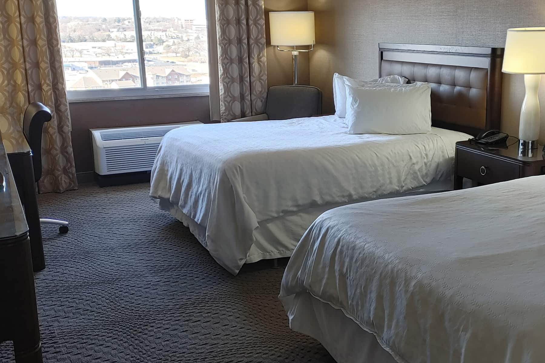 Guest room at the Wyndham Omaha/West Dodge in Omaha, Nebraska