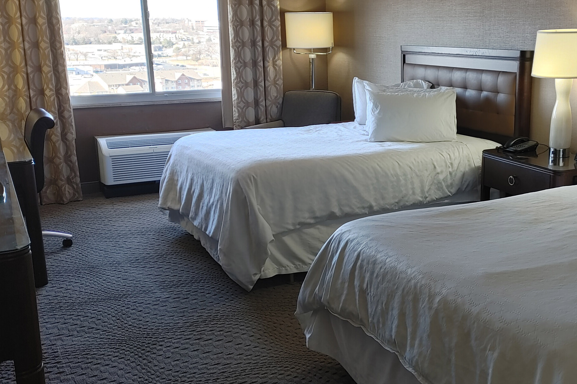 Guest room at the Wyndham Omaha/West Dodge in Omaha, Nebraska