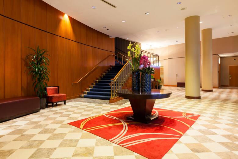 Wyndham Cleveland at Playhouse Square hotel lobby in Cleveland, Ohio