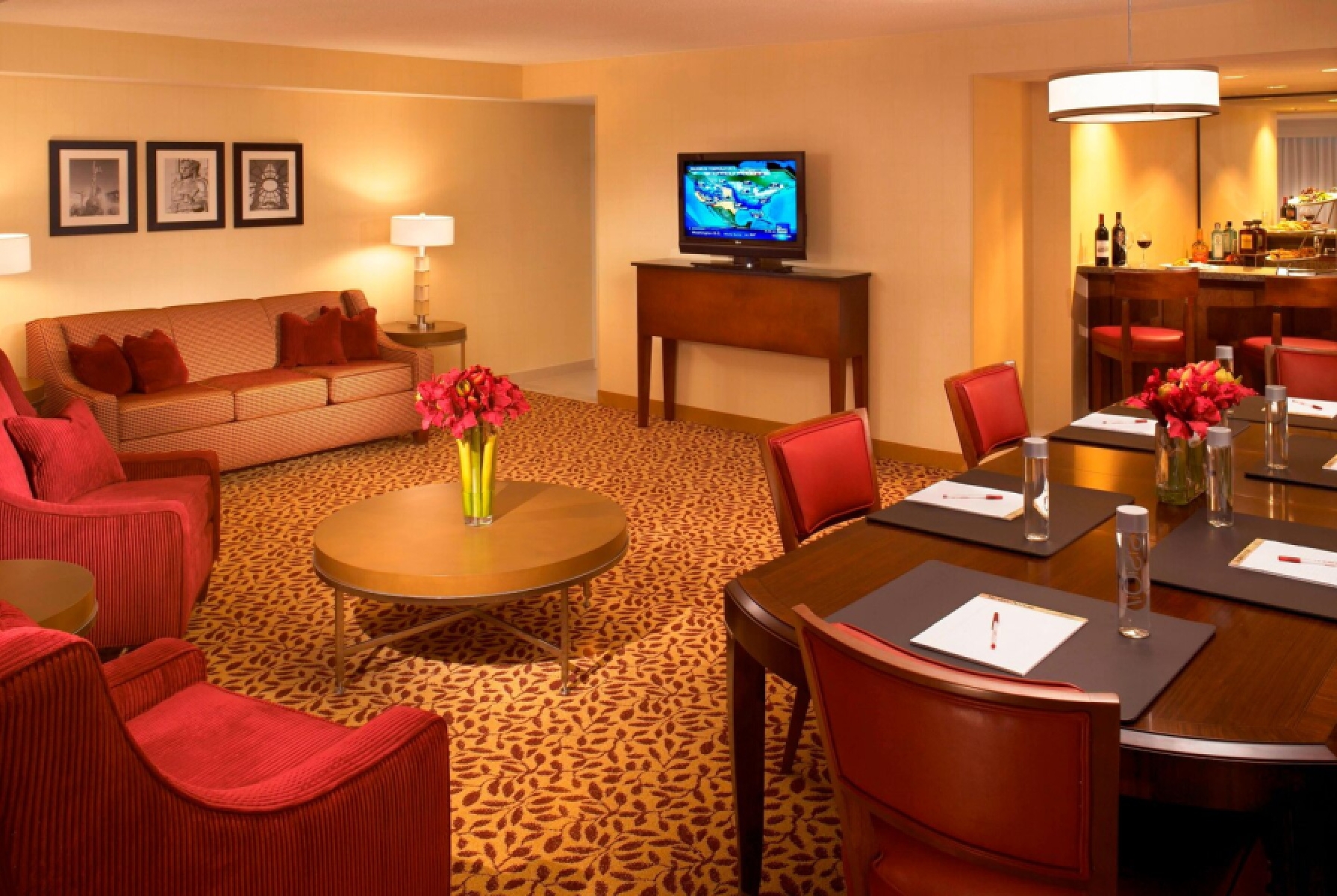 Guest room at the Wyndham Cleveland Airport in Cleveland, Ohio