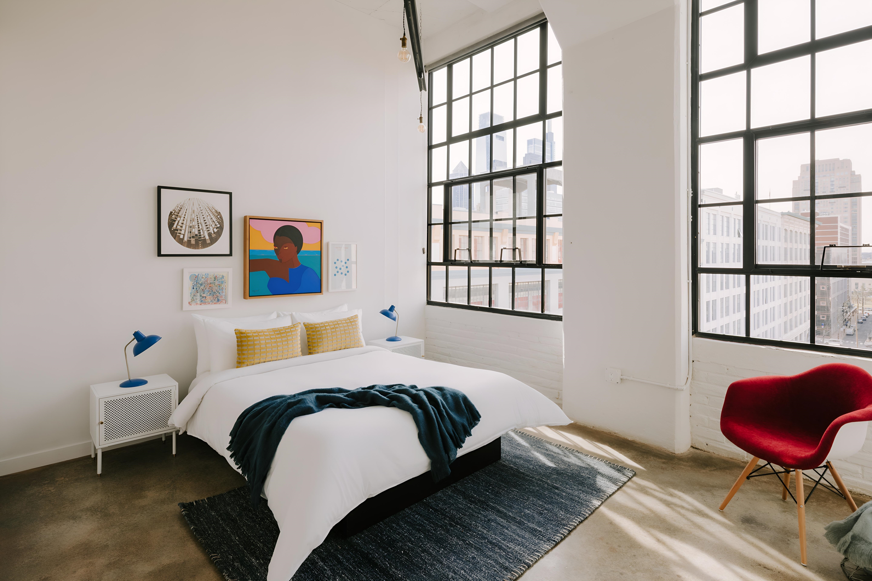 Guest room at the The Heid Lofts by Reside, a Wyndham Residence in Philadelphia, Pennsylvania