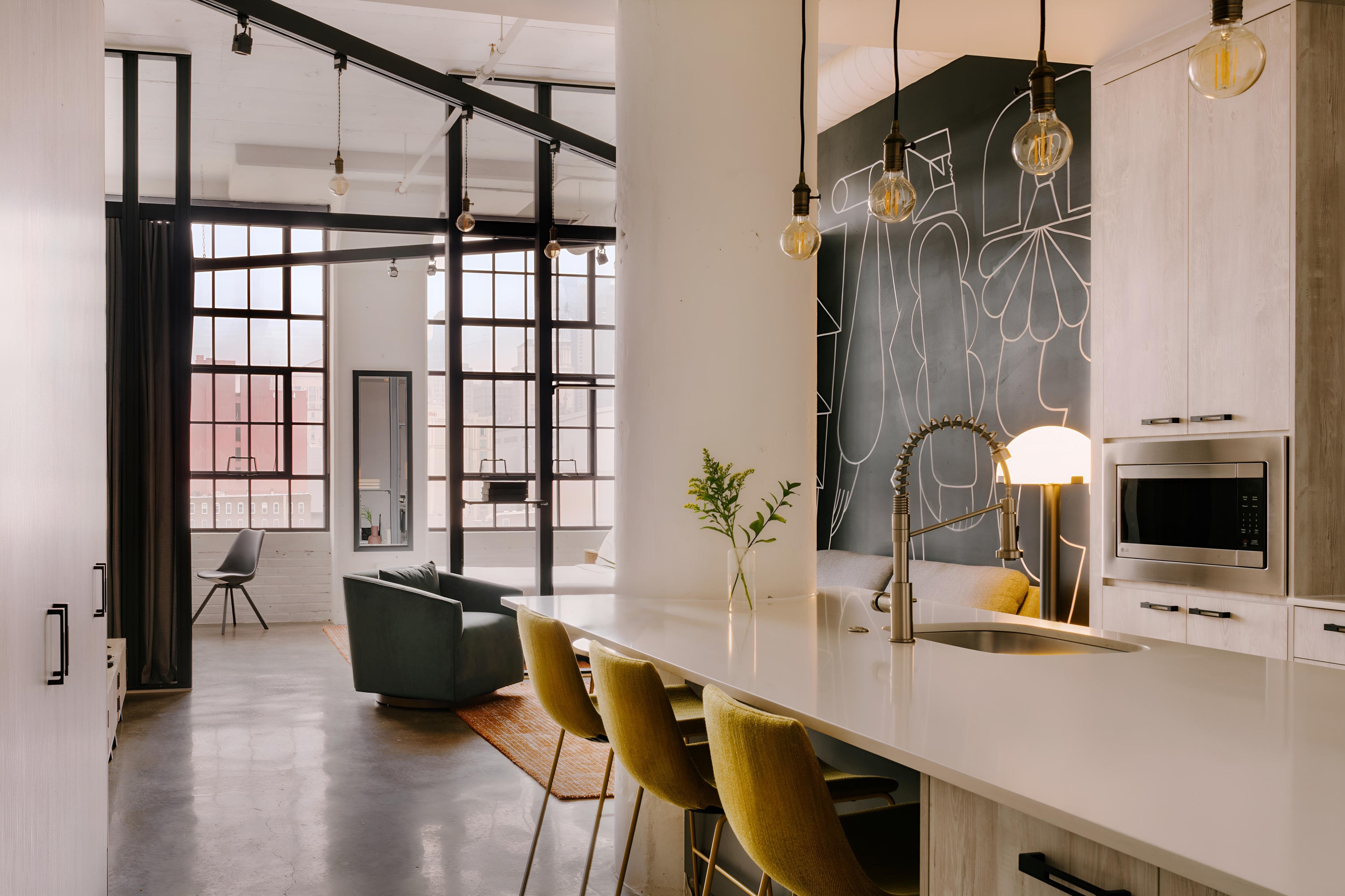 Guest room at the The Heid Lofts by Reside, a Wyndham Residence in Philadelphia, Pennsylvania