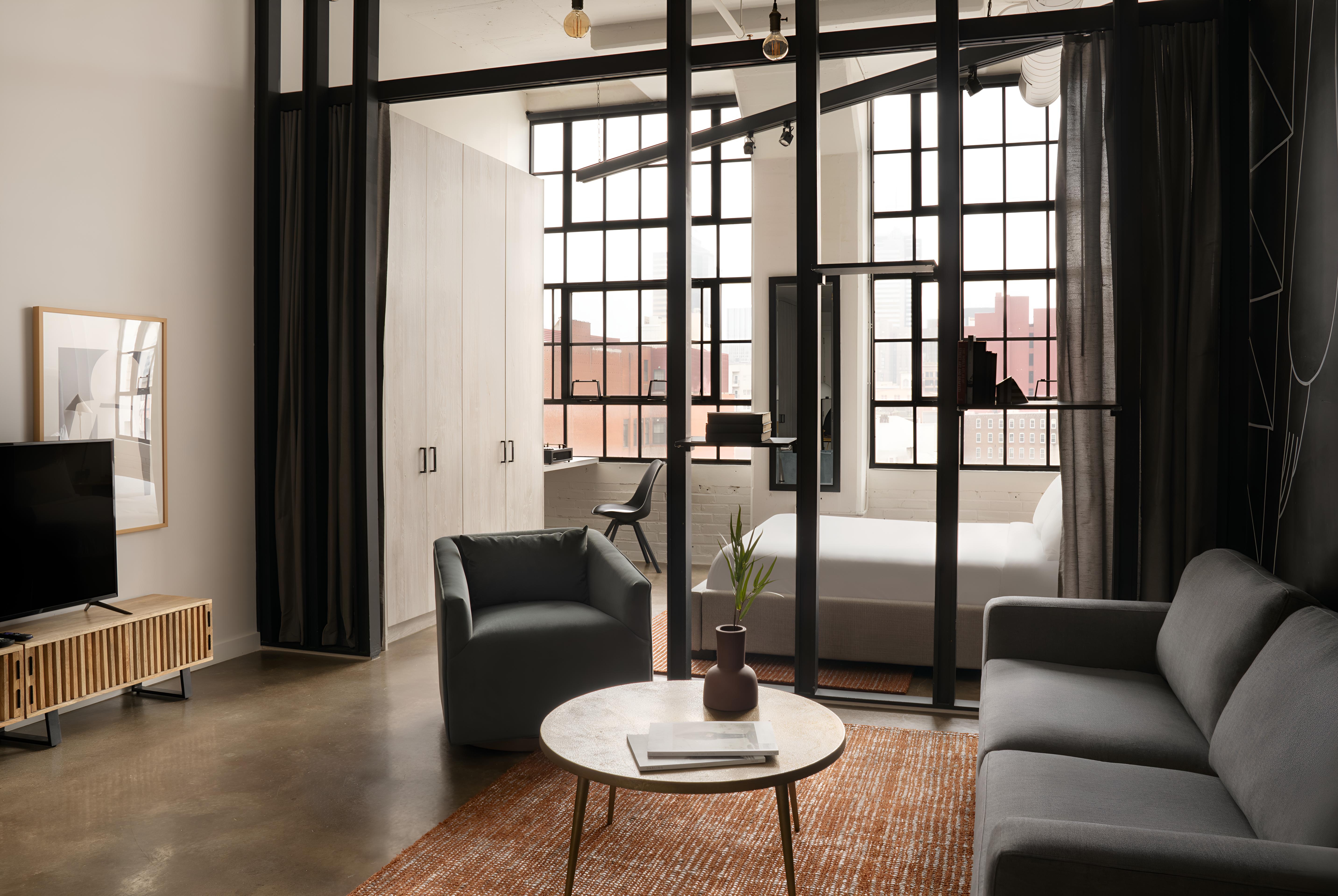 Guest room at the The Heid Lofts by Reside, a Wyndham Residence in Philadelphia, Pennsylvania
