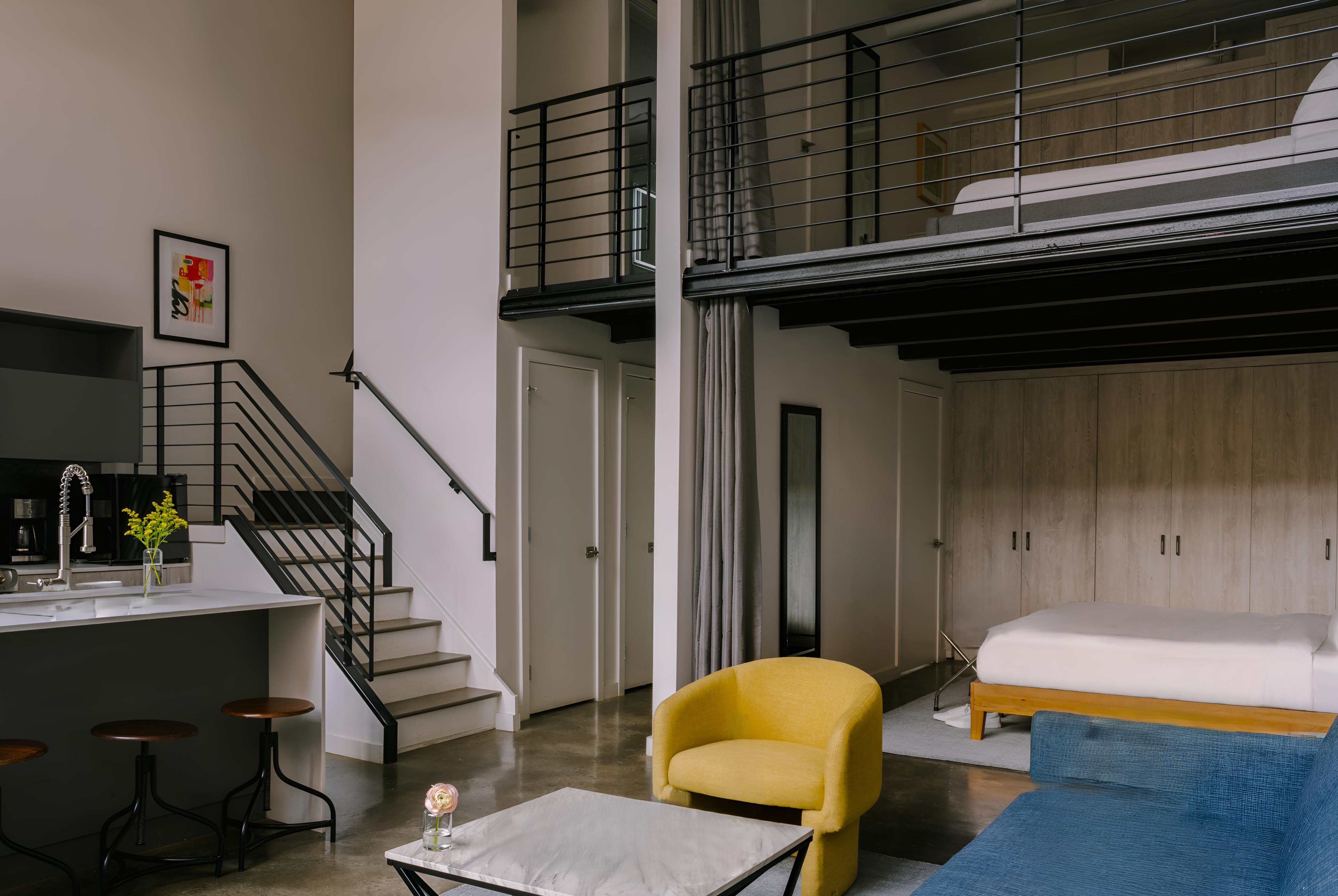 Guest room at the The Heid Lofts by Reside, a Wyndham Residence in Philadelphia, Pennsylvania