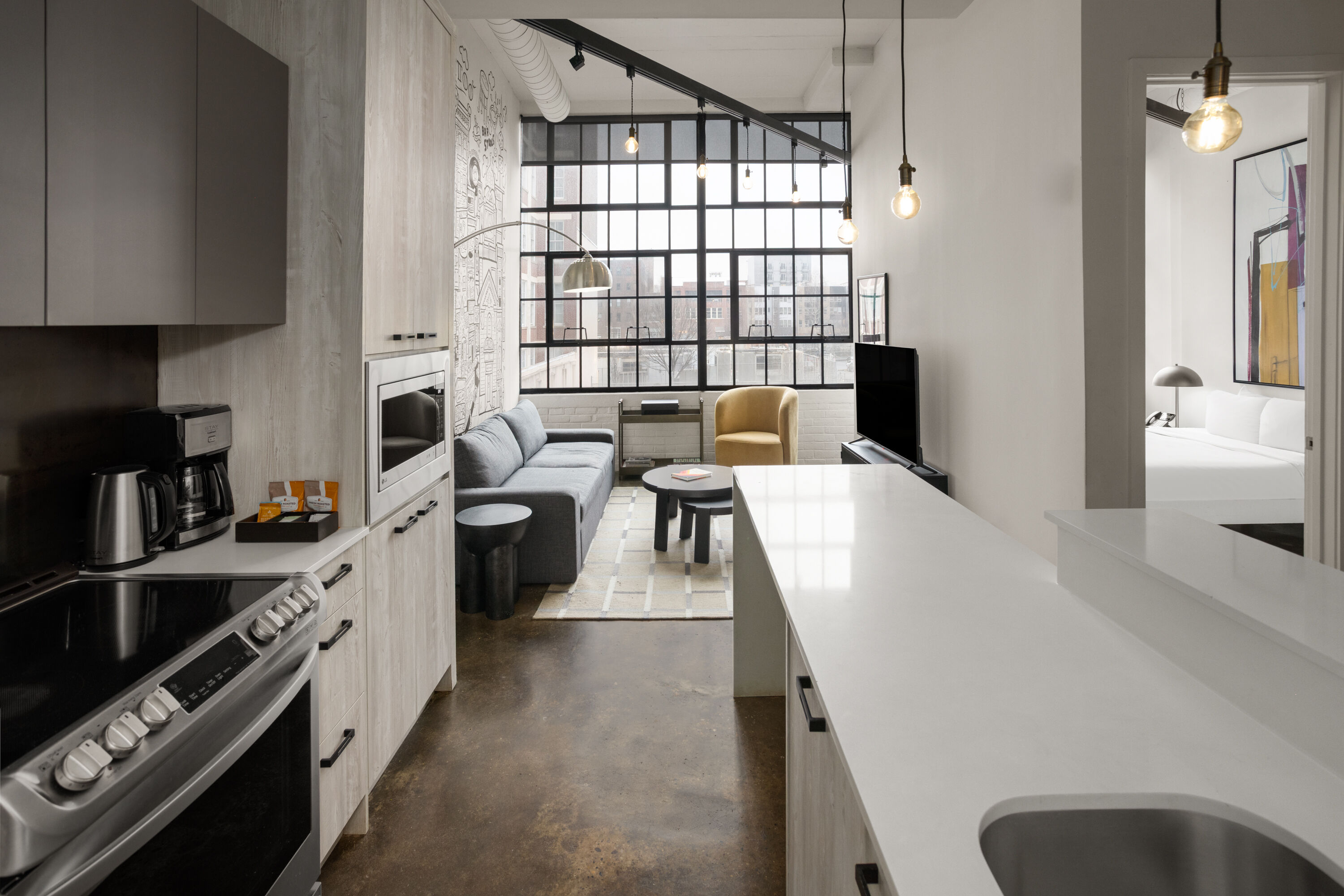 The Heid Lofts by Reside, a Wyndham Residence suite in Philadelphia, Pennsylvania