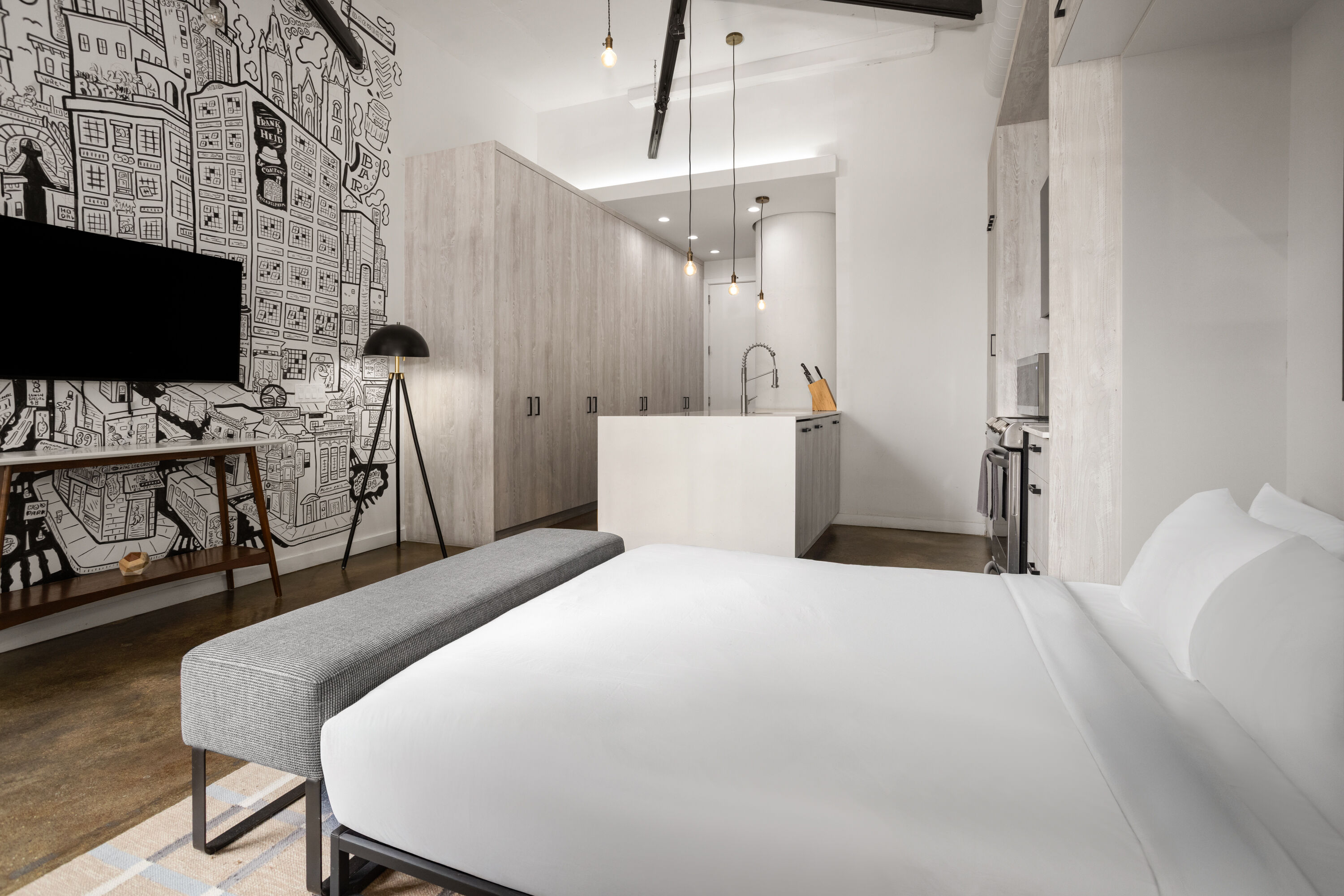 The Heid Lofts by Reside, a Wyndham Residence suite in Philadelphia, Pennsylvania