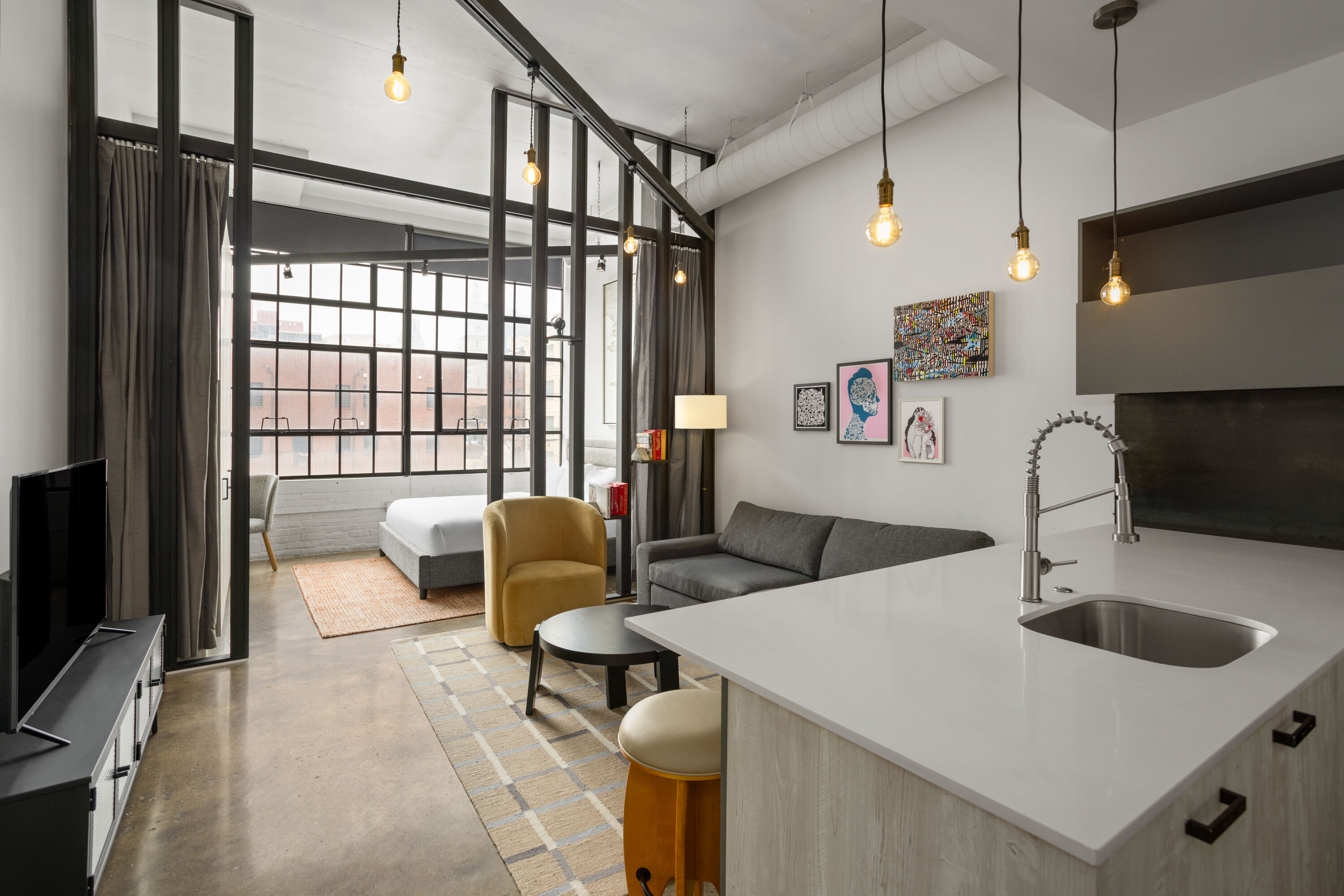 The Heid Lofts by Reside, a Wyndham Residence suite in Philadelphia, Pennsylvania