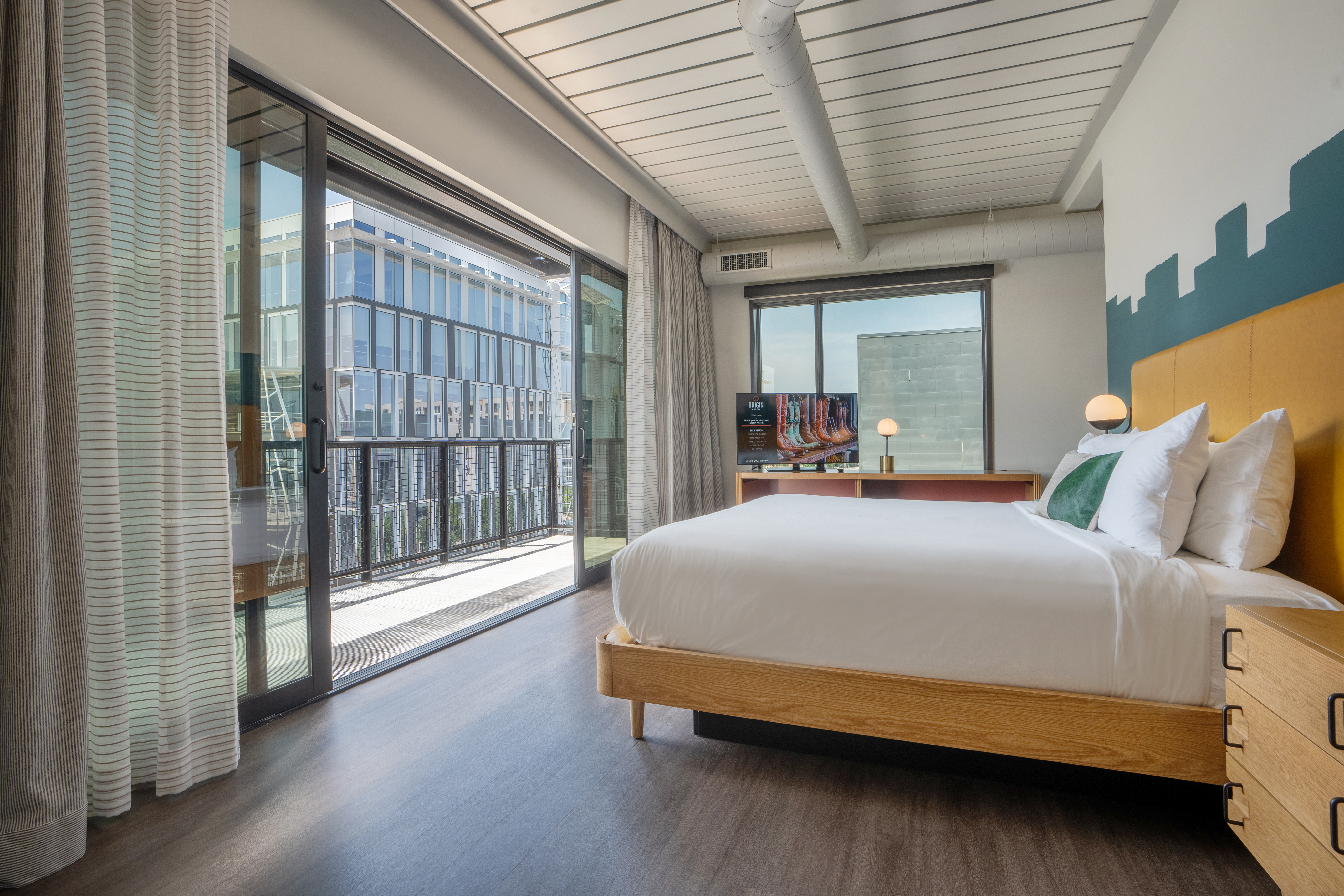 Guest room at the Origin Austin, a Wyndham Hotel in Austin, Texas