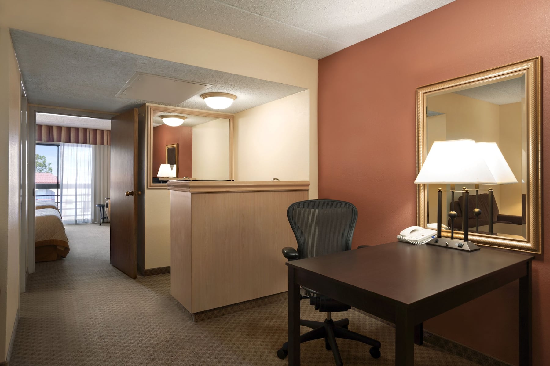 Guest room at the Wyndham El Paso Airport Hotel and Water Park in El Paso, Texas