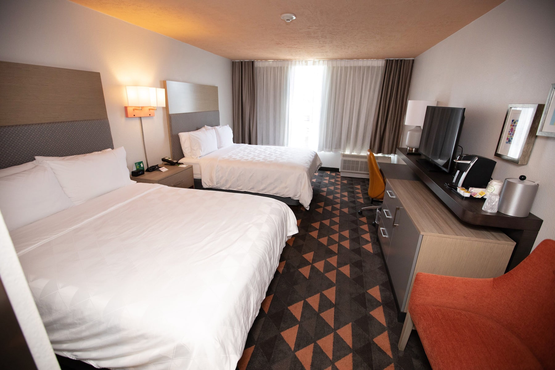 Guest room at the Wyndham Houston Hobby Airport in Houston, Texas