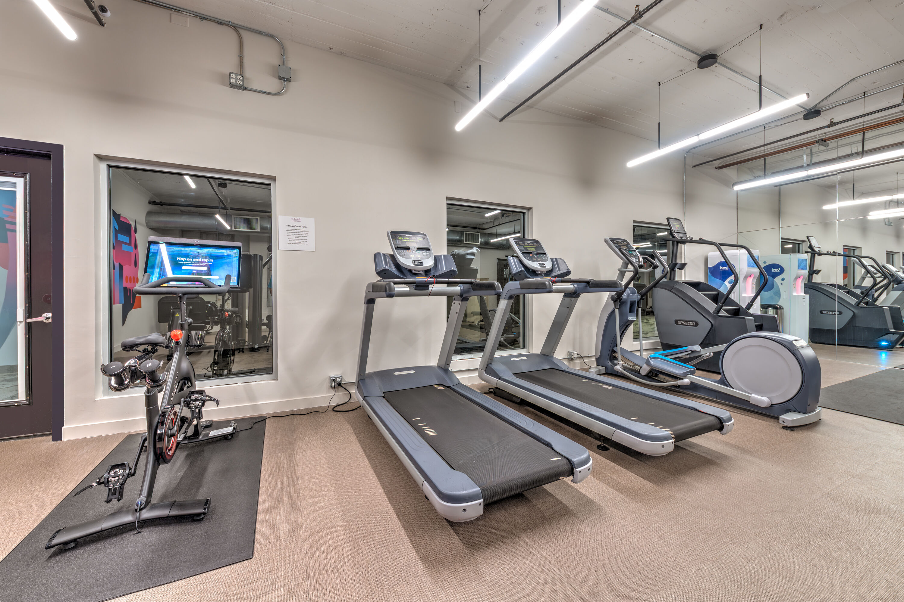 Fitness room at Reside Houston Downtown, a Wyndham Residence in Houston, Texas