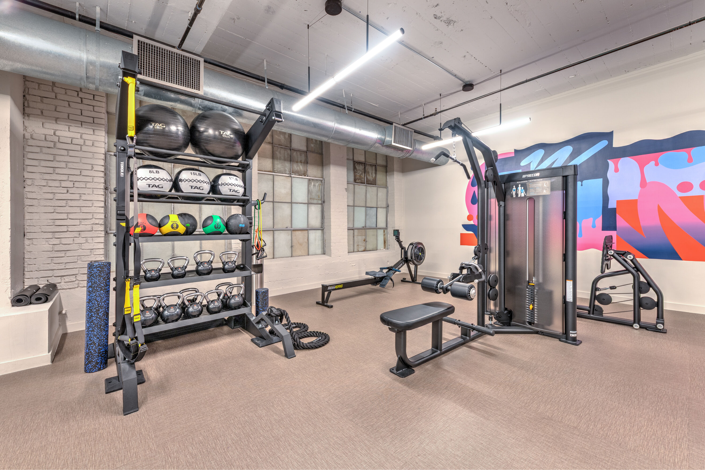 Fitness room at Reside Houston Downtown, a Wyndham Residence in Houston, Texas