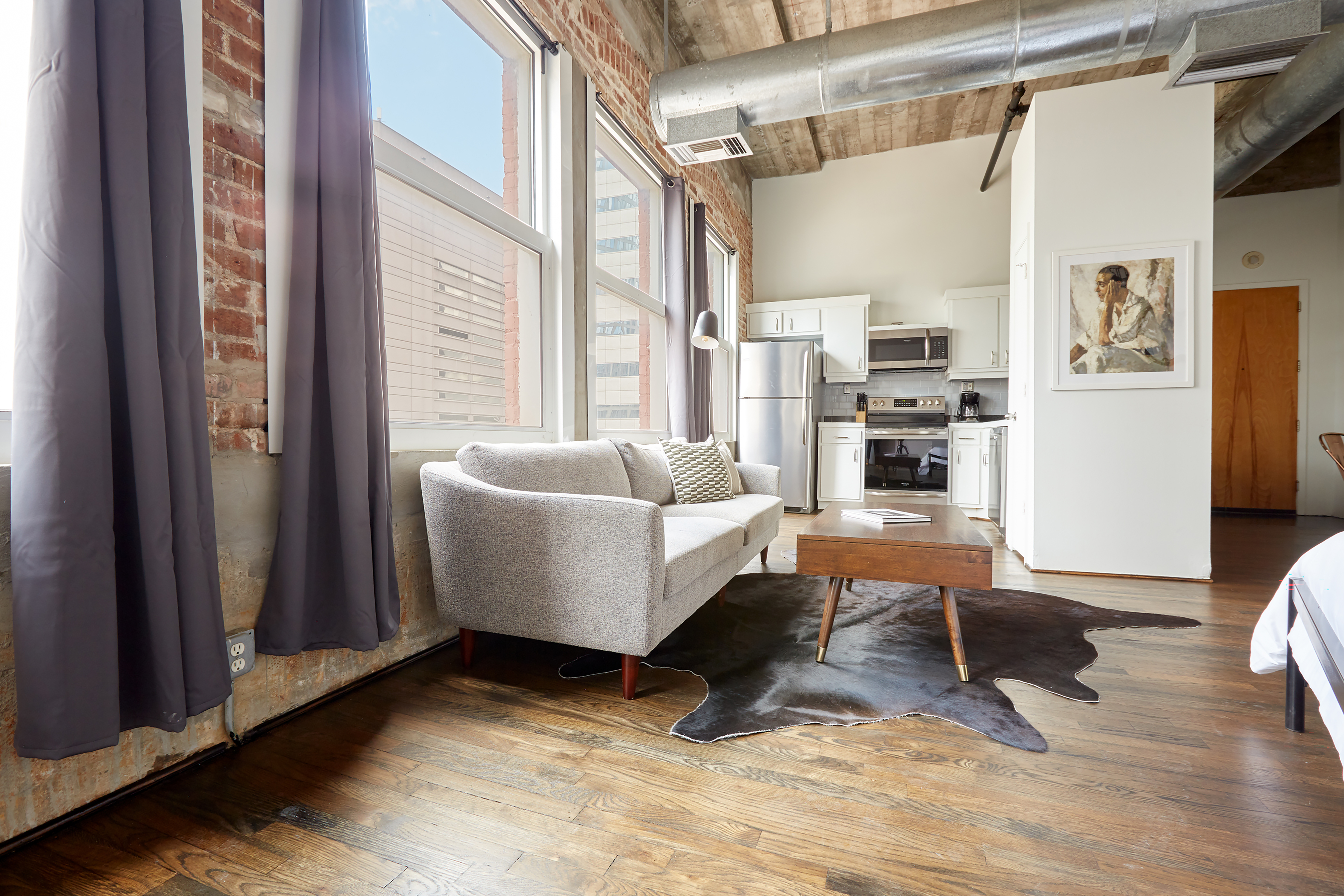 Guest room at the Reside Houston Downtown, a Wyndham Residence in Houston, Texas