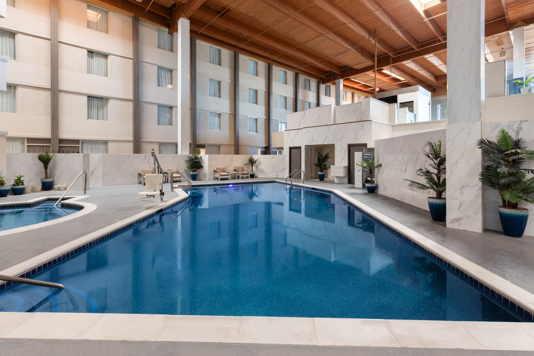 Indoor pool at the Wyndham DFW Airport in Irving, Texas