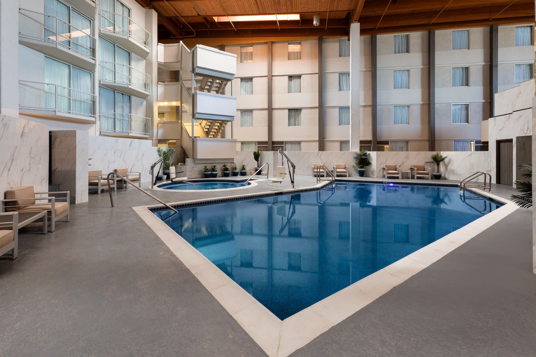 Indoor pool at the Wyndham DFW Airport in Irving, Texas