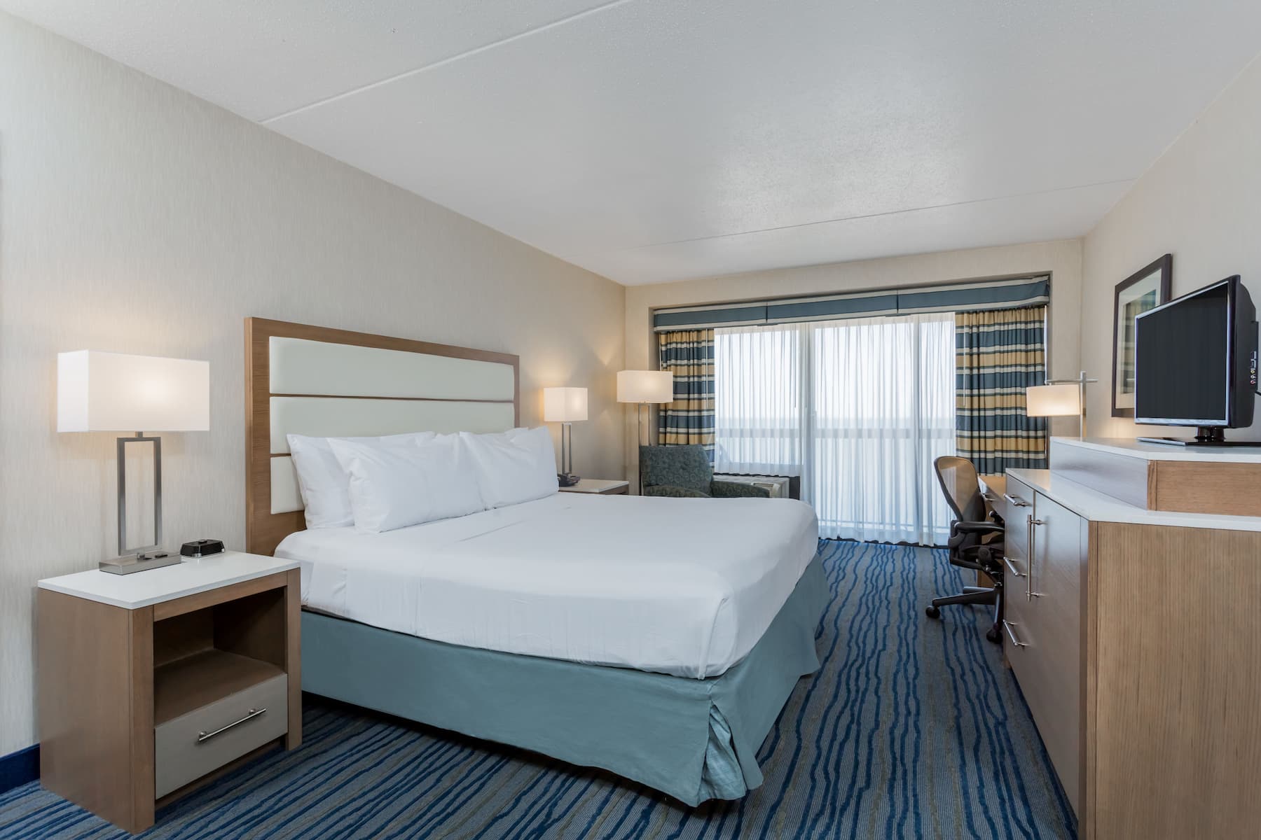 Guest room at the Wyndham Virginia Beach Oceanfront in Virginia Beach, Virginia